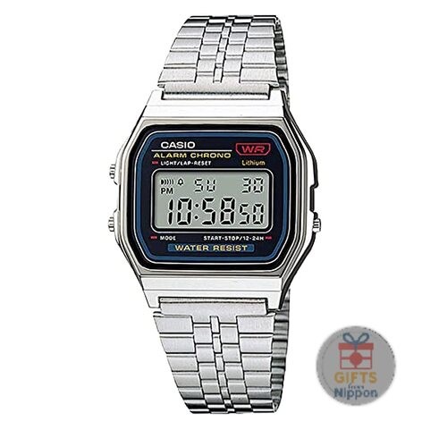 Casio A159W-N1 Digital Quartz Unisex Silver Stainless Steel Watch New