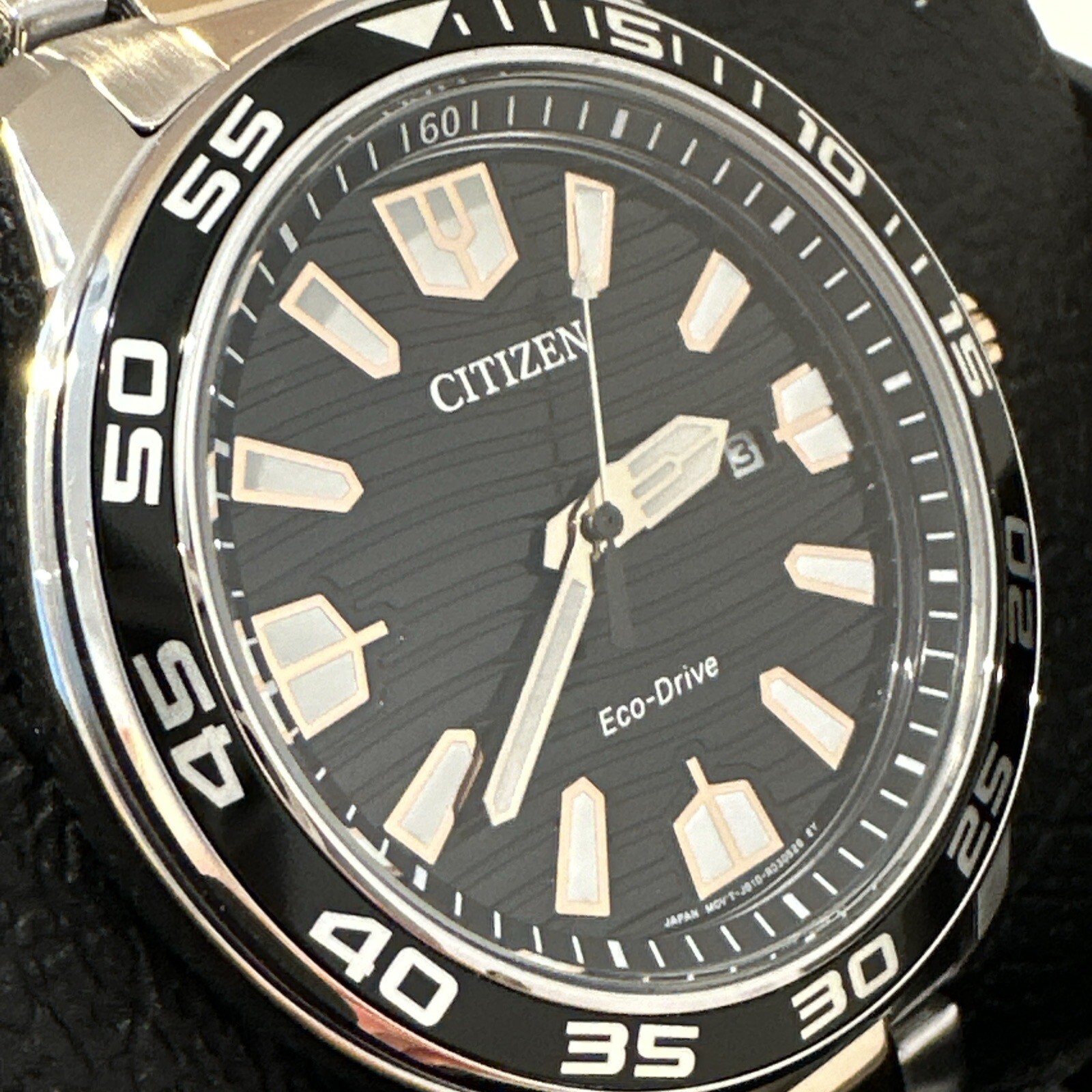 Citizen Eco-Drive Dual Tone AW1706-52E Black Dial Date Display Men’s Watch