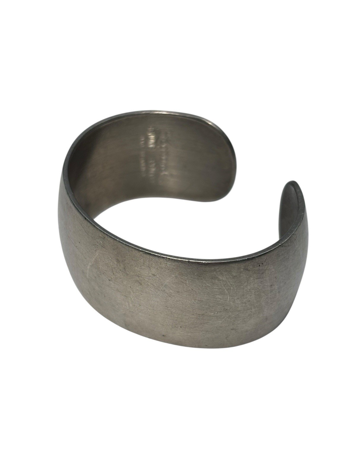 Vintage Leonard Bolivia Genuine Pewter Simple Elegant Cuff Bracelet