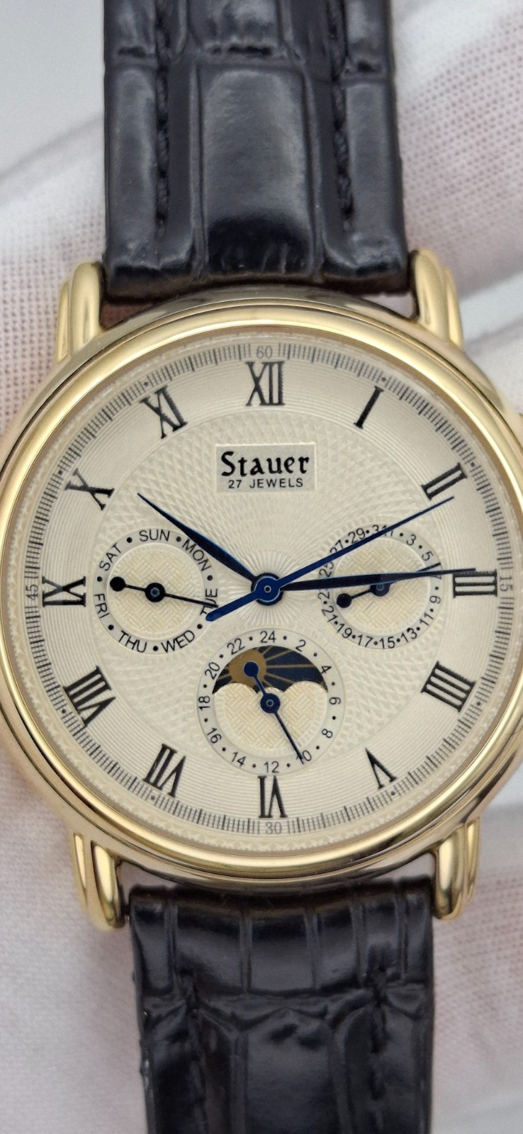Stauer Magnificent II Automatic Watch 27 Jewels Moonphase Style Exhibition Back