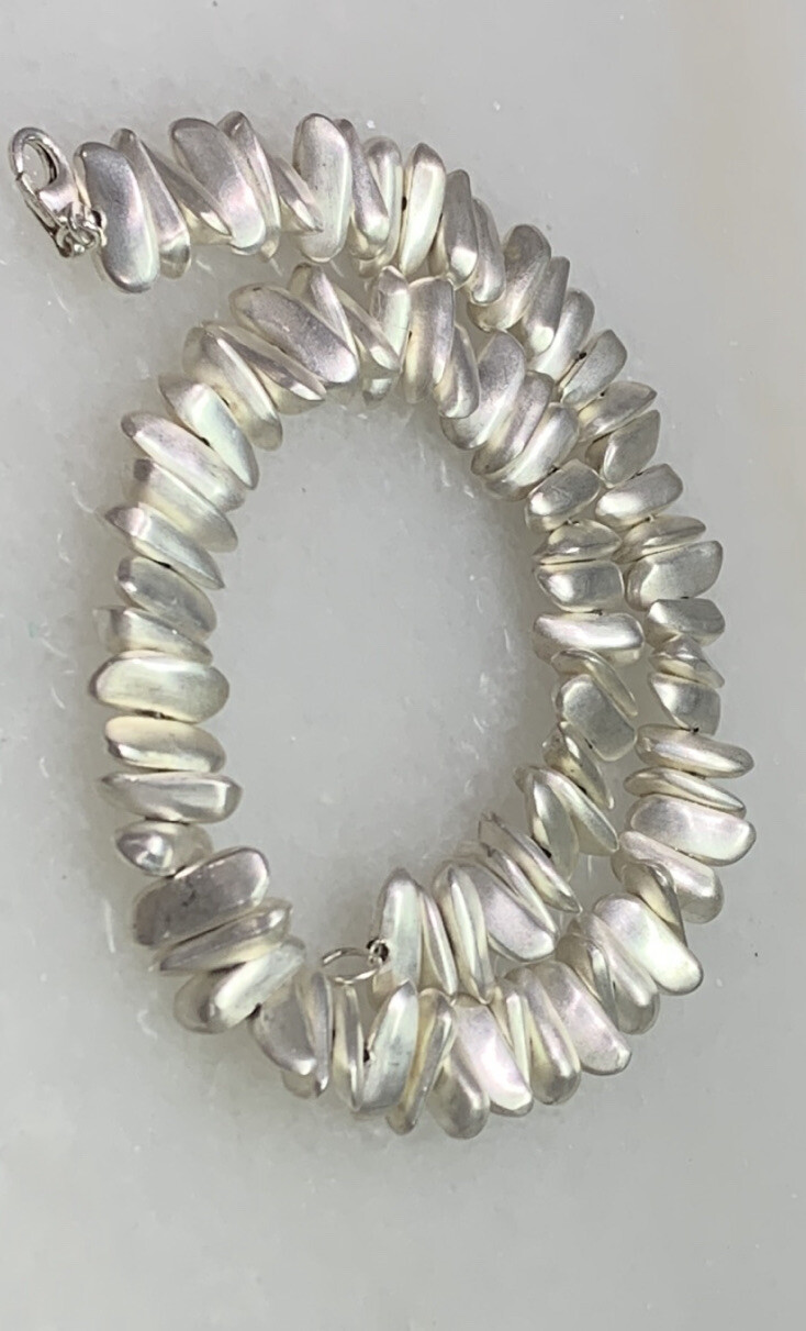 KATHY LYNN MAYEDA KLM Designer Necklace Satin Finish Sterling Silver 63gram 16”