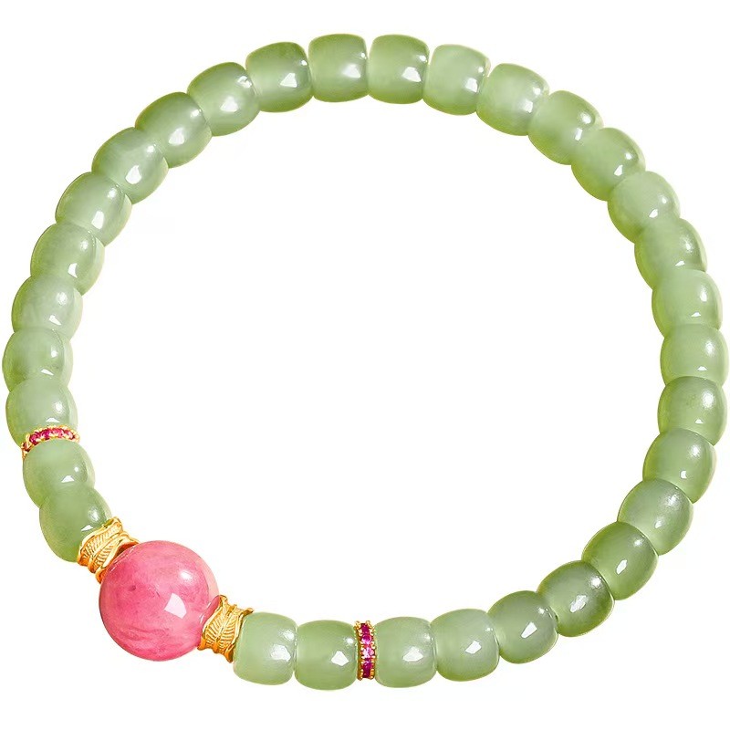 Certified Grade A Hetian Jasper Jade Bracelet Green Nephrite 16cm Women Gift