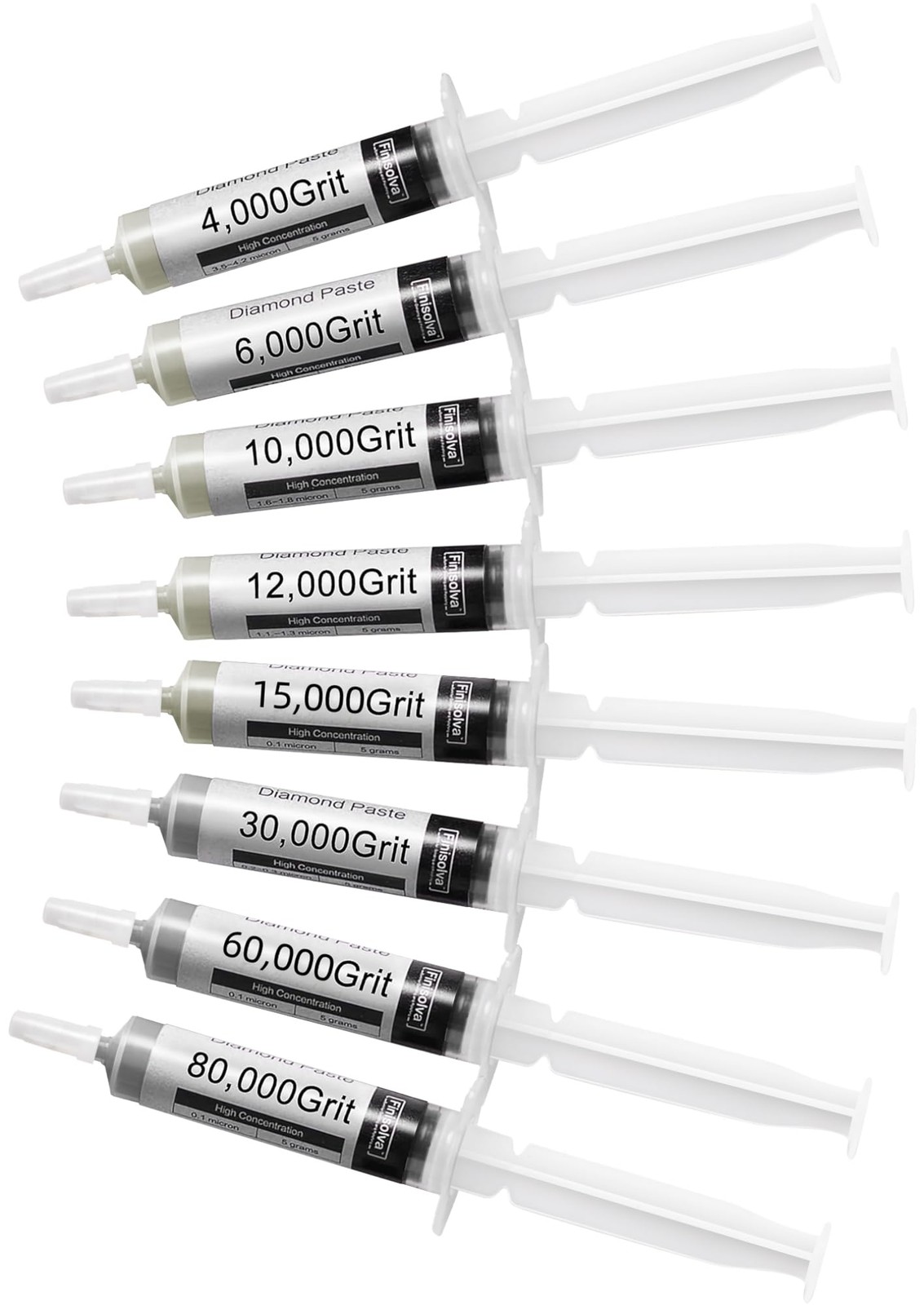 8 Pack Diamond Polishing Paste Kit 80,000 to 4,000 Grit with Different Genuin…