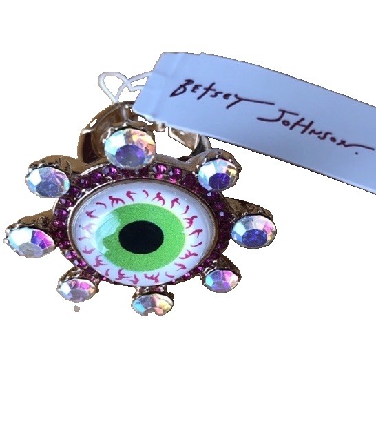 Betsey Johnson Evil Eye Cocktail Stretch Ring Crystal Accents New