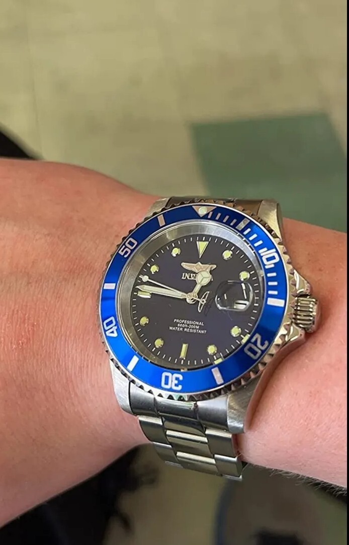 Invicta Pro Diver 26972 Blue Dial Two Tone Stainless Steel Wrist Watch for Men