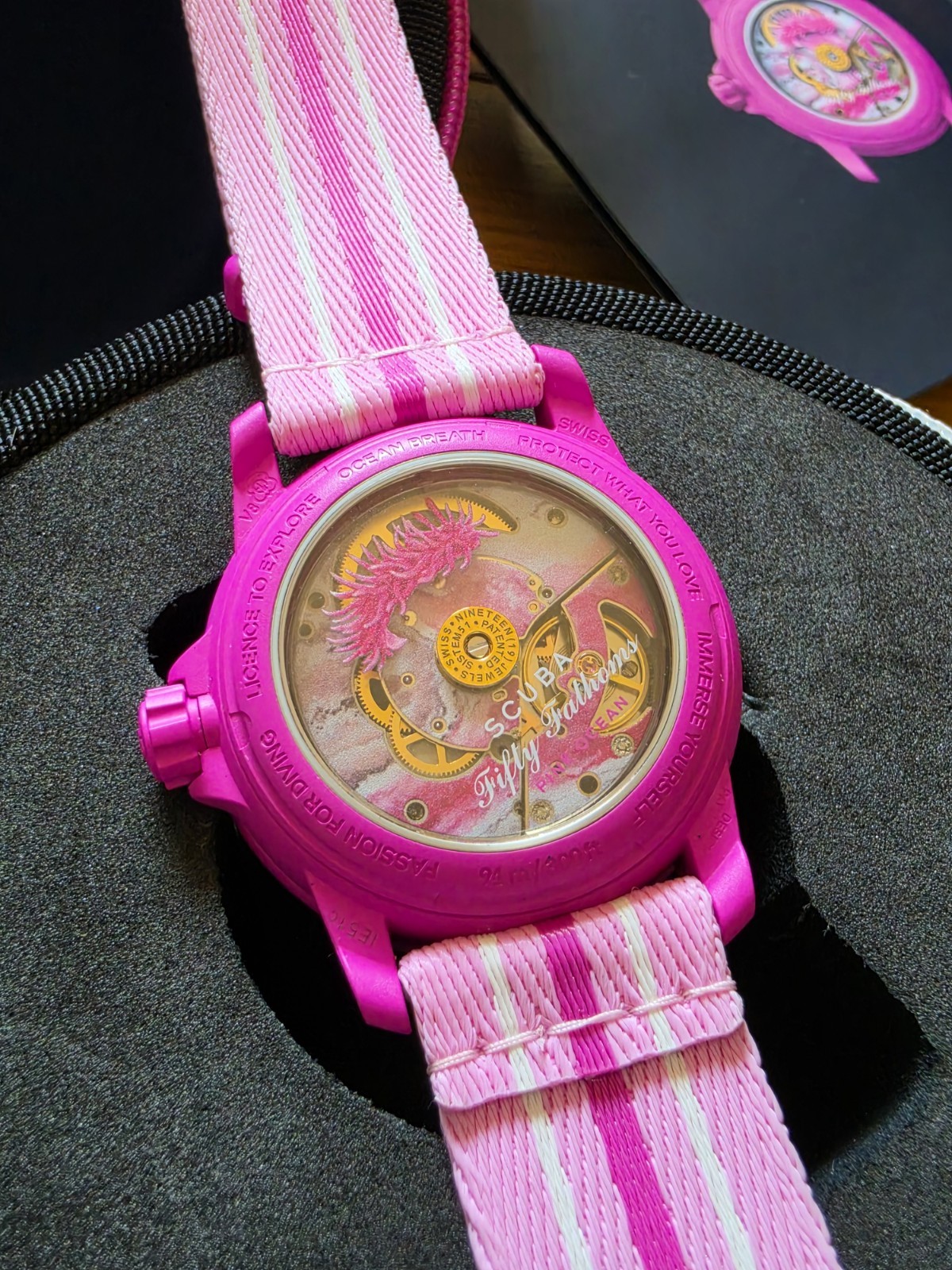 Swatch x Blancpain Bioceramic Scuba Fifty Fathoms Pink Ocean Watch BRAND NEW