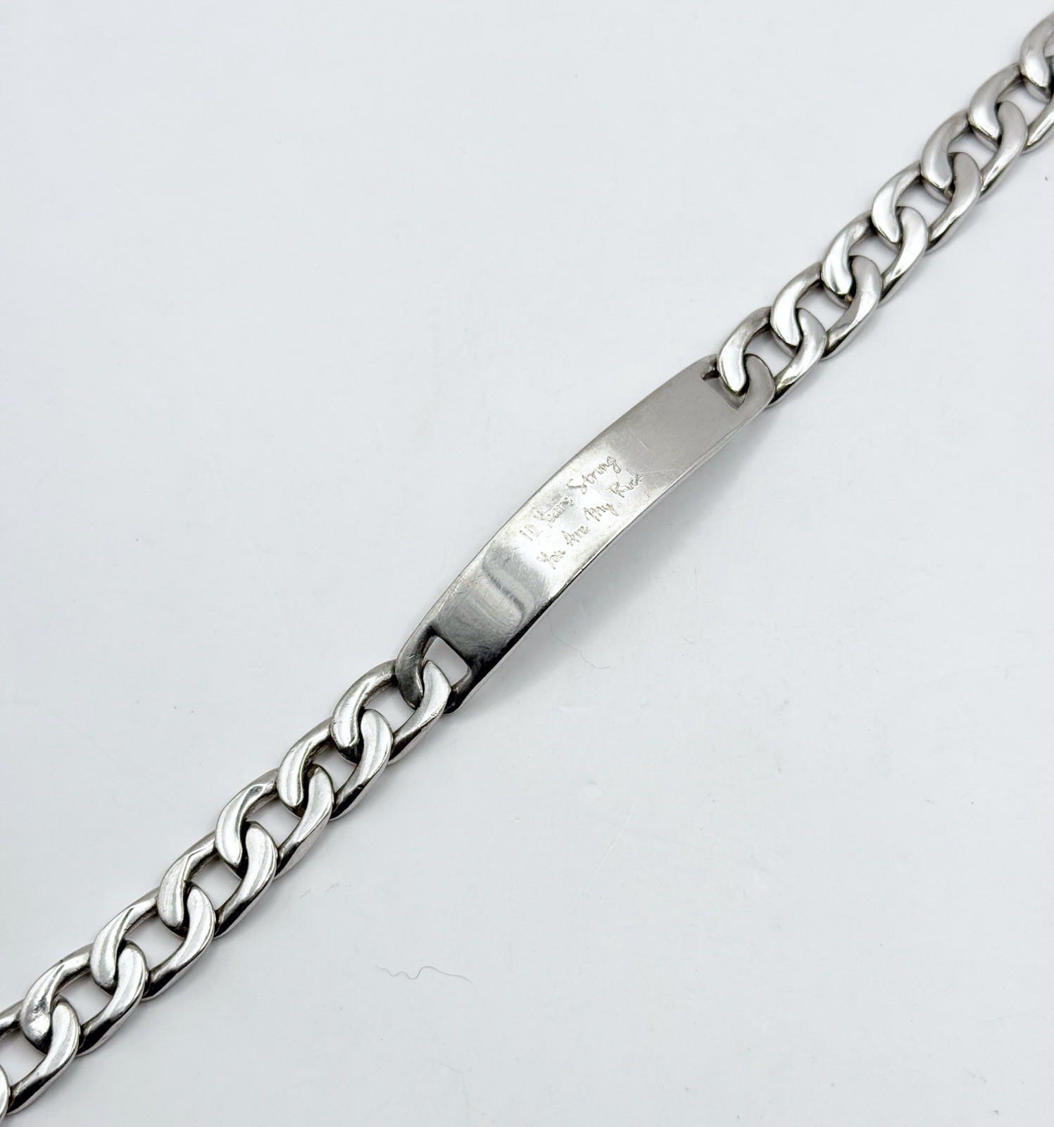 10 Years Strong – You Are My Rock – Love You Babe Sterling Silver 925 Bracelet