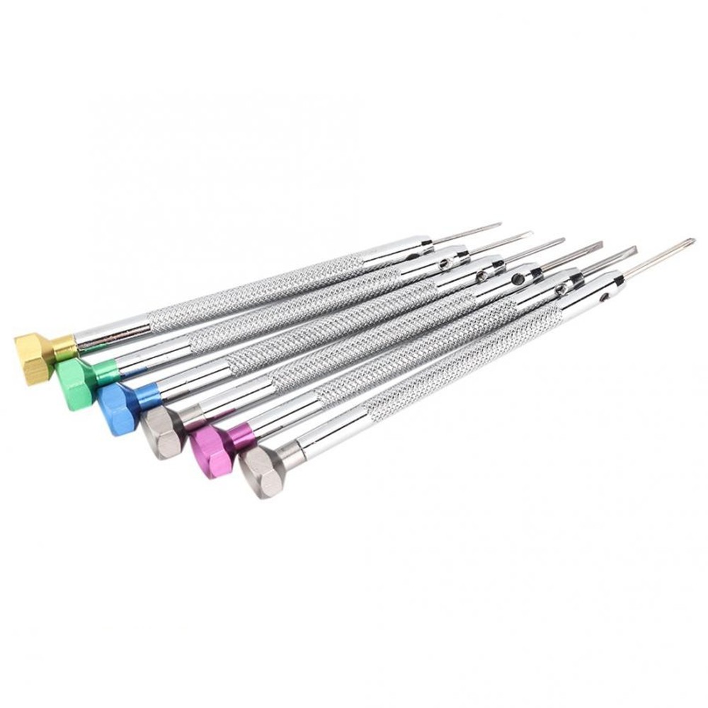 6Pcs Precision Steel Screwdriver+Blade Watchmaker Repair Tool For Watch Jewelry