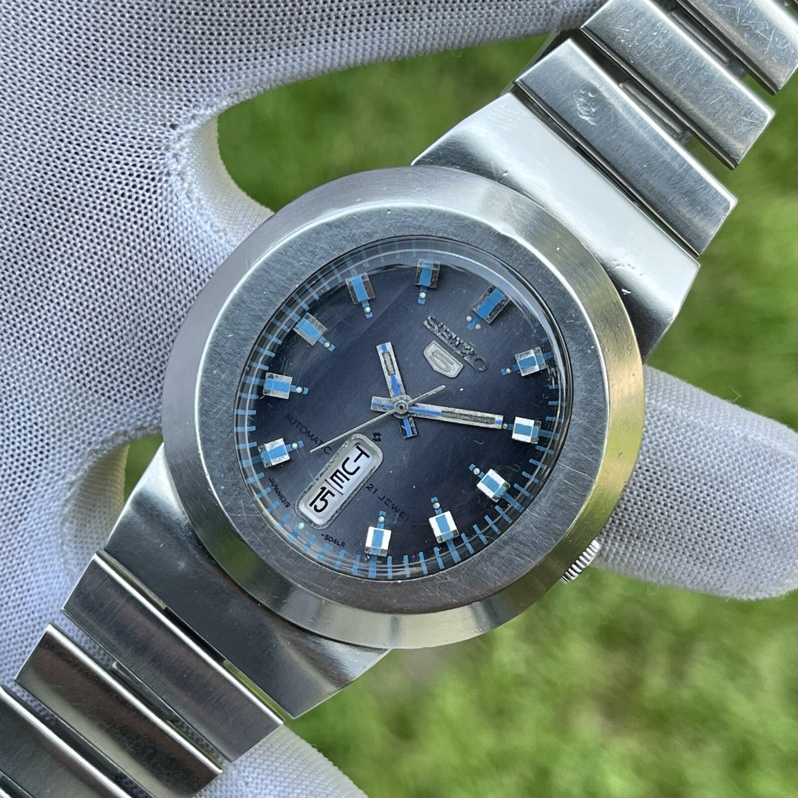 Rare Vintage Seiko 5 Diamatic Oval Shape Automatic Japan Men’s Watch 6319-5030