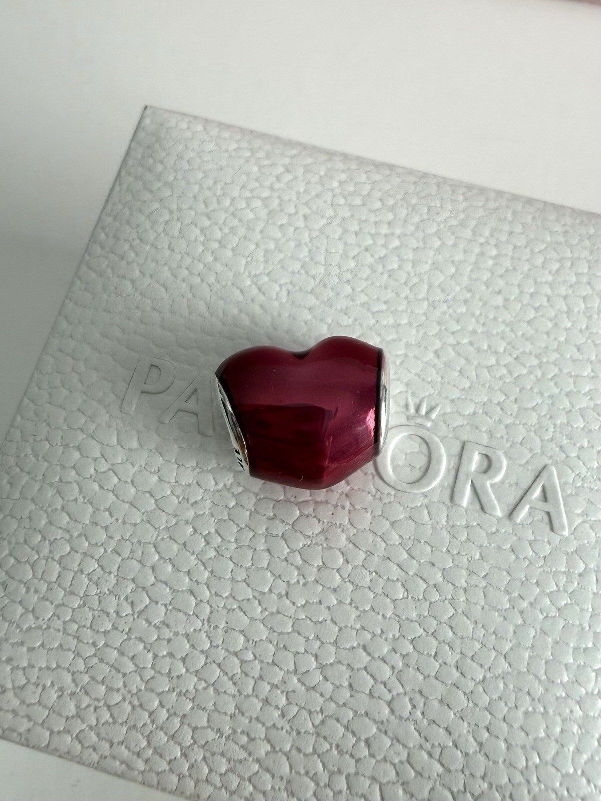 Pandora SSilver In My Heart, Fuschia Enamel Charm Valentine#791814EN62 Authentic