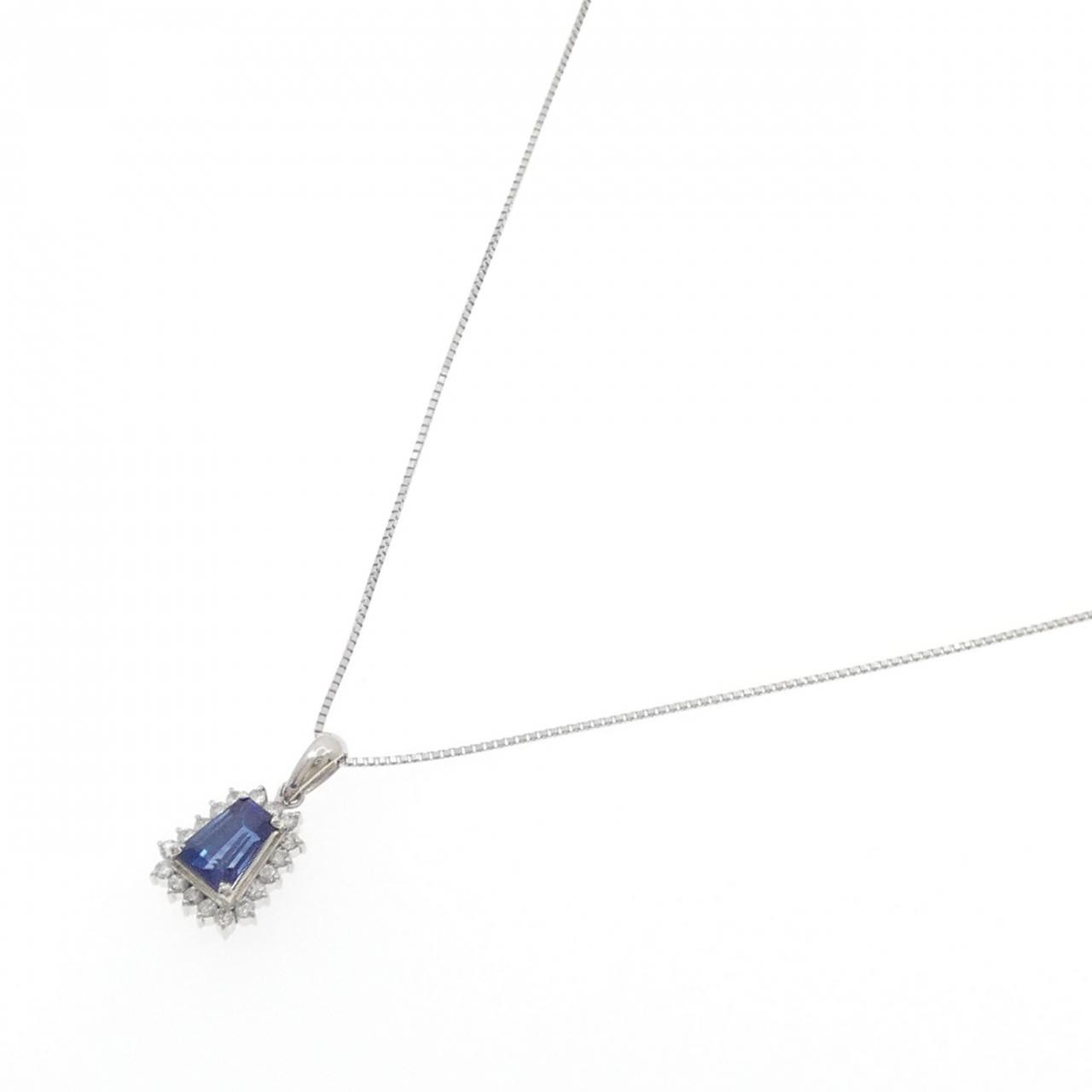 Authentic PT900/PT850 Sapphire Necklace 1.28CT #270-004-157-8893