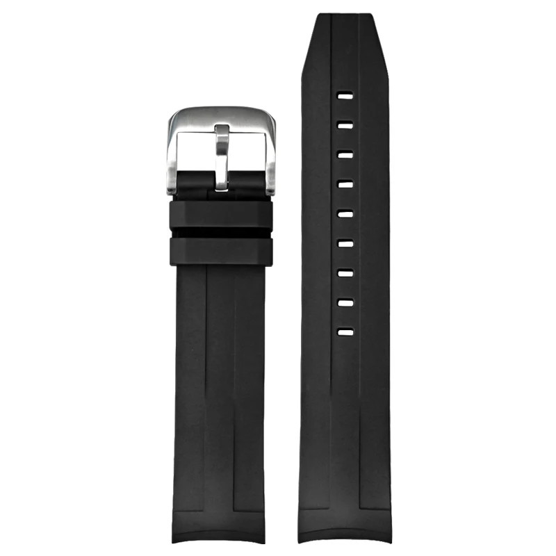 21mm Curved FKM Rubber Strap For Tissot Seastar T120 Soft Heat-Resistant Band