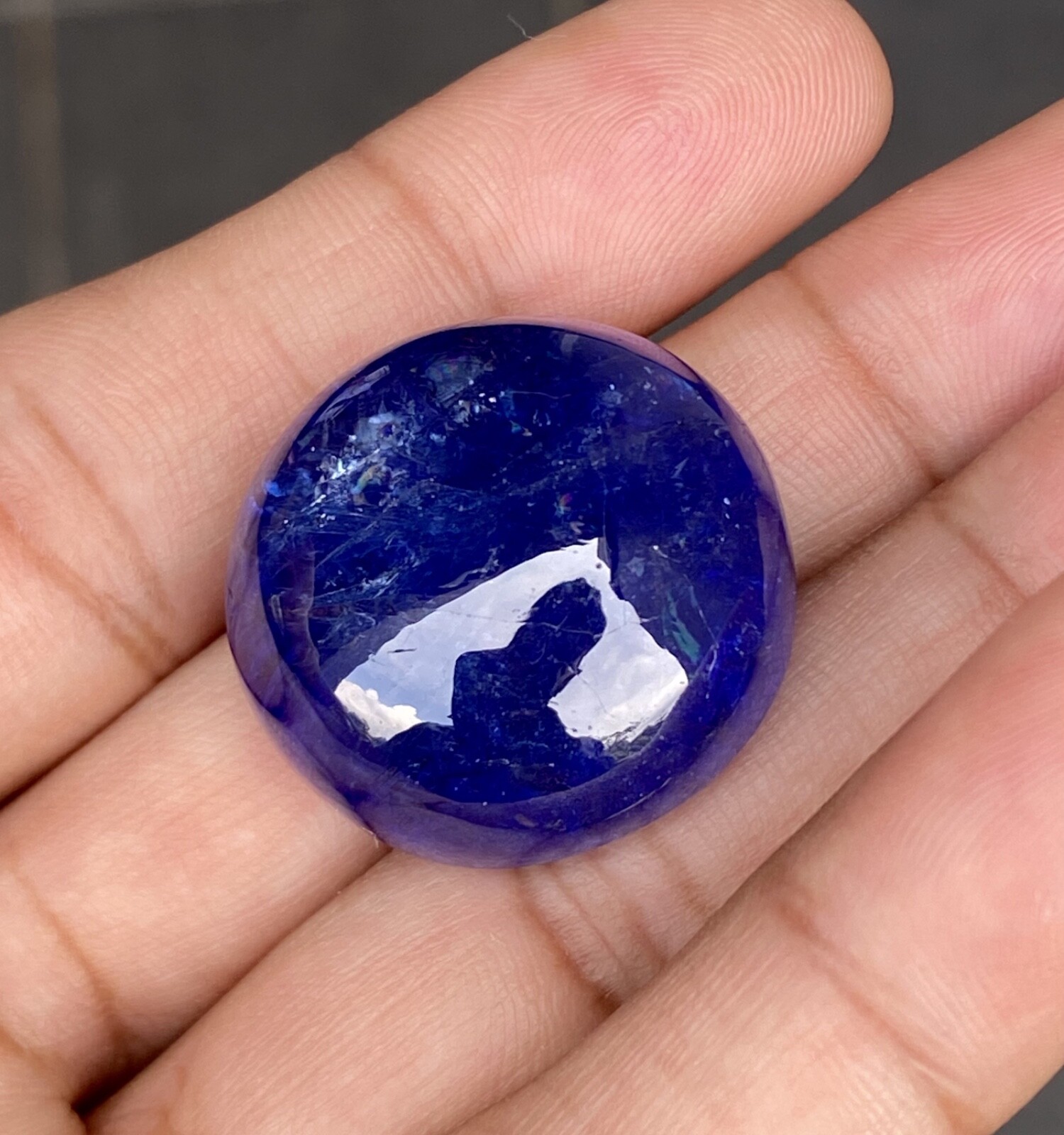 102.34CT Jumbo Tanzanite cabochon / Natural Tanzanite 26X26X15mm deep blue color