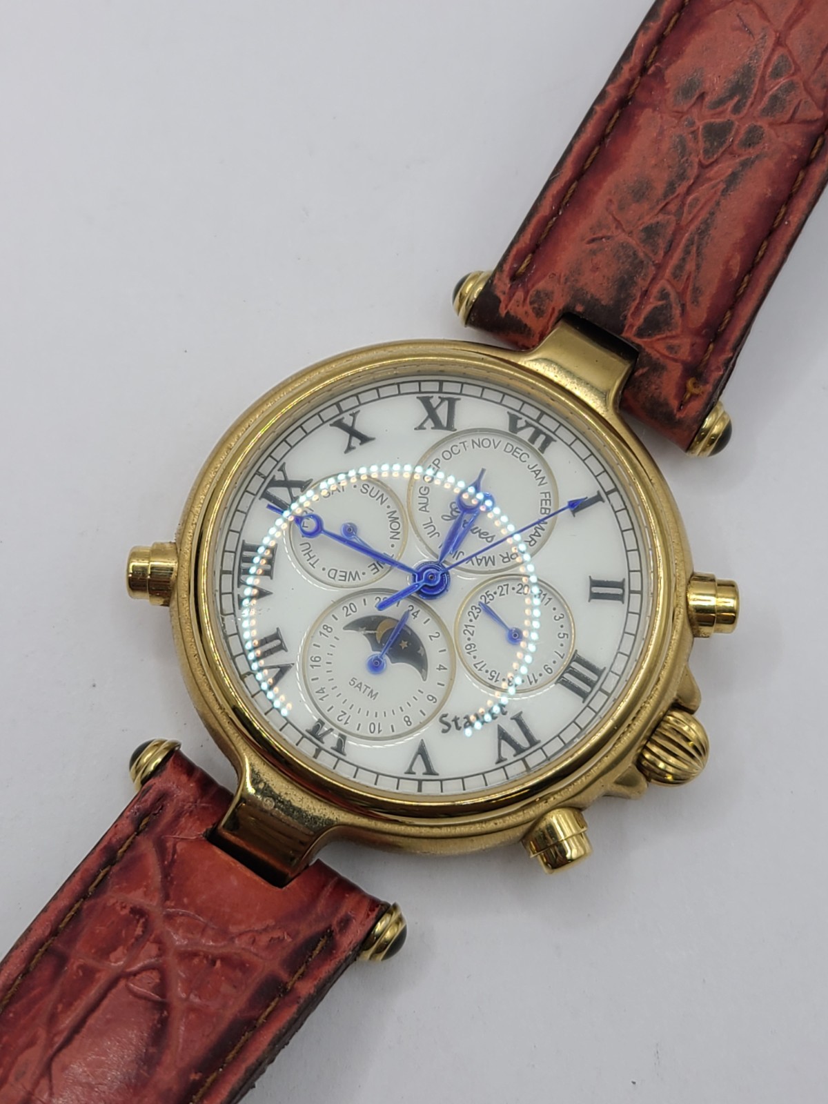 Stauer Graves 33 Automatic Wrist Watch for Men w/ Brown & Black Leather No, 1482