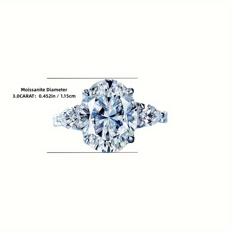 Moissanite Engagement Ring 925 Silver Size 6 7 8 9 10