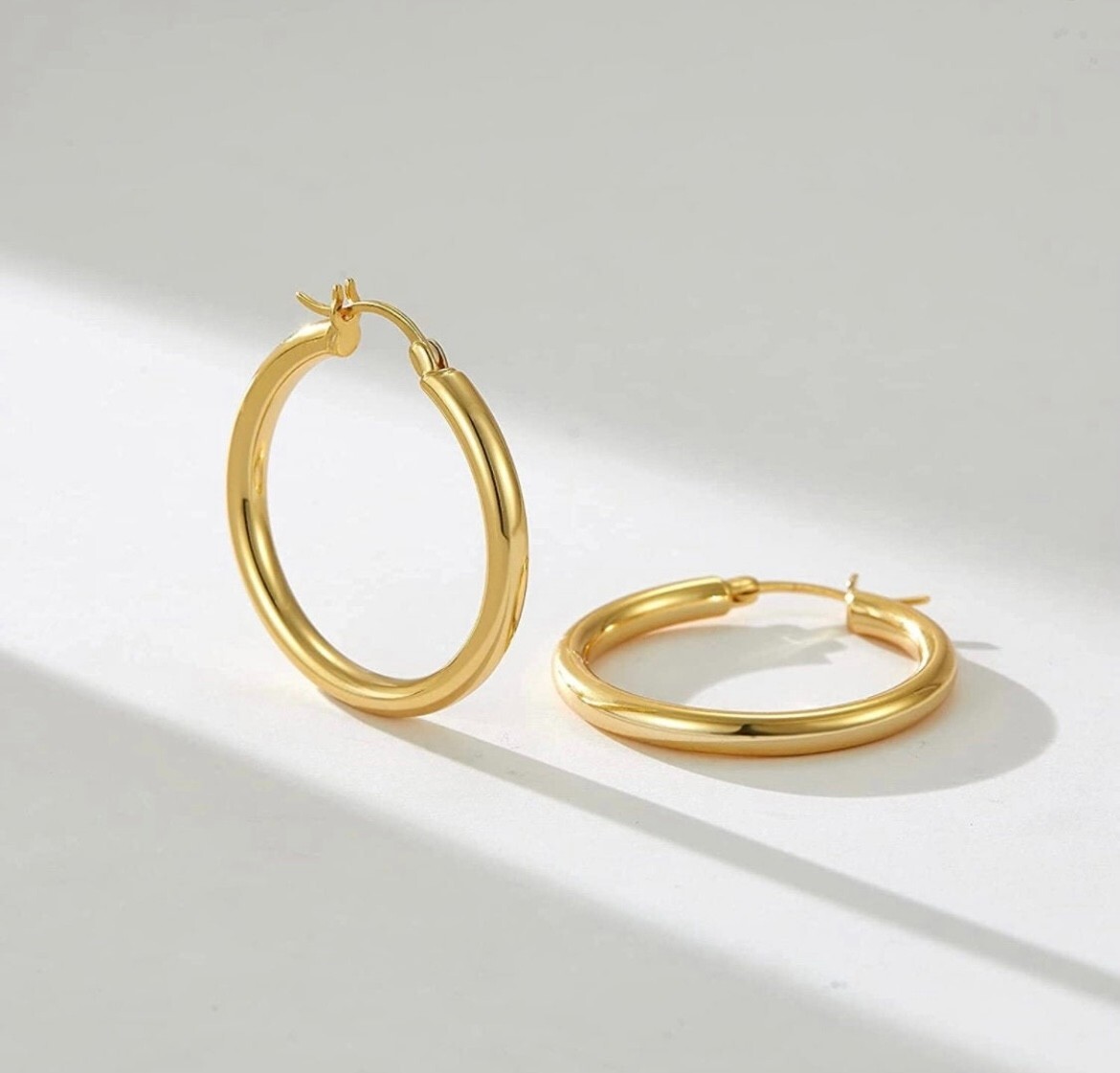 14k Gold Plated 16MM Hoops Earrings Men Women Children UNISEX