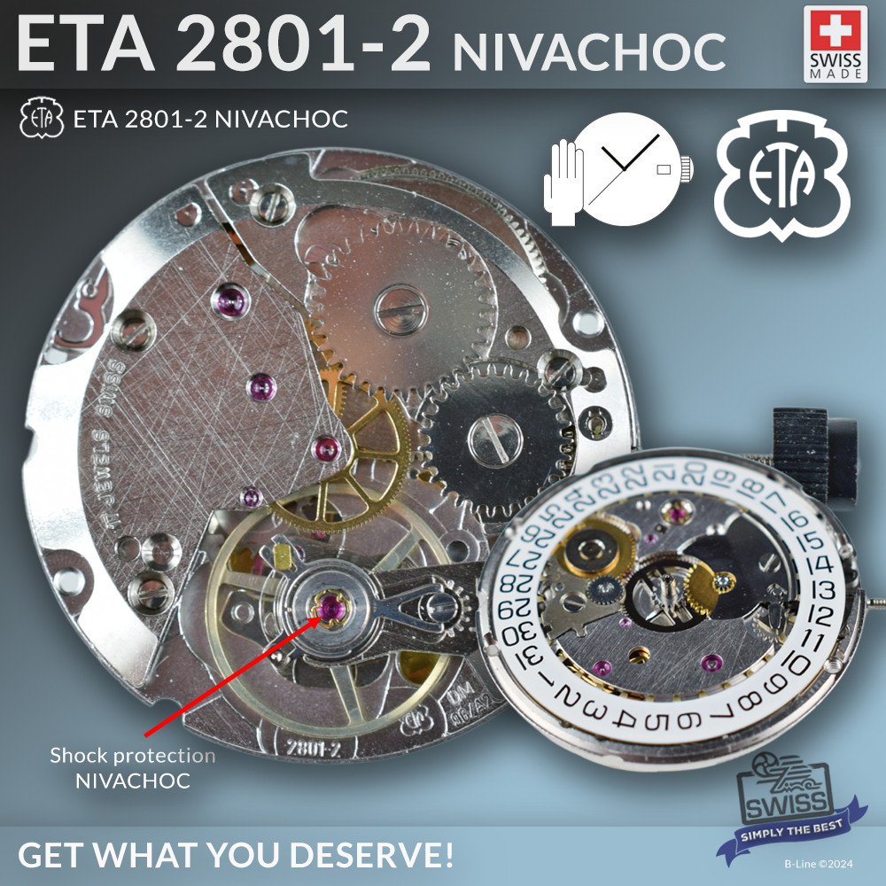 MOVEMENT ETA 2801-2 NIVACHOC HANDWINDING, SWISS MADE