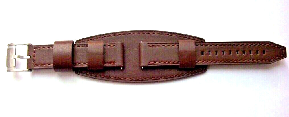 Fossil Original Spare Leather Strap JR1395 Watch Band Braun With Underlay 20 MM