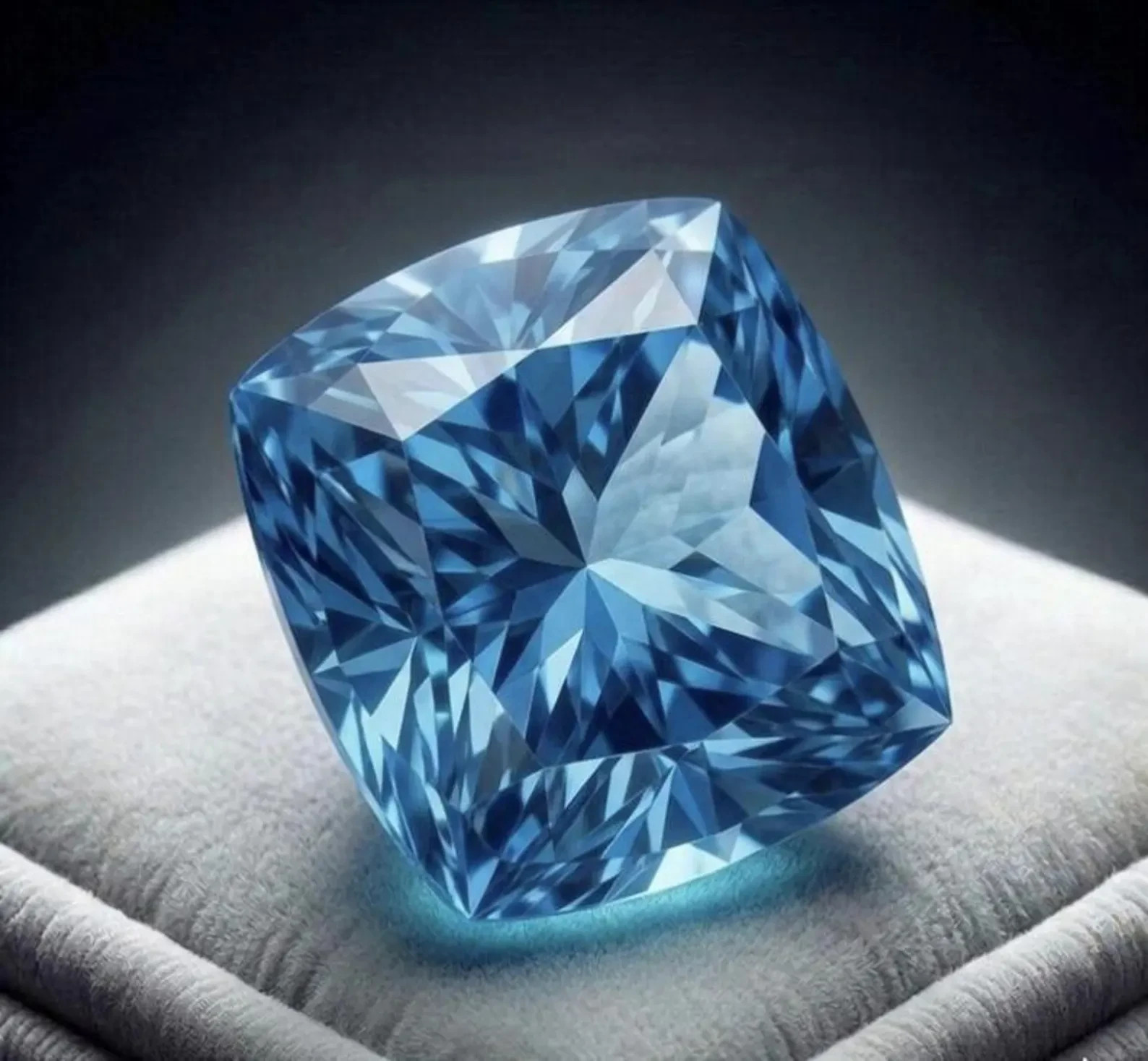 CERTIFIED 7.00 Ct Natural blue Diamond cushion LOOSE VVS/ 12.5 mm