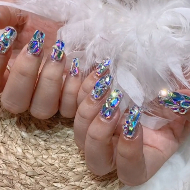 100pcs Small Shape Crystal Clear AB Czech Crystal Rhinestone Flatback Nail Art