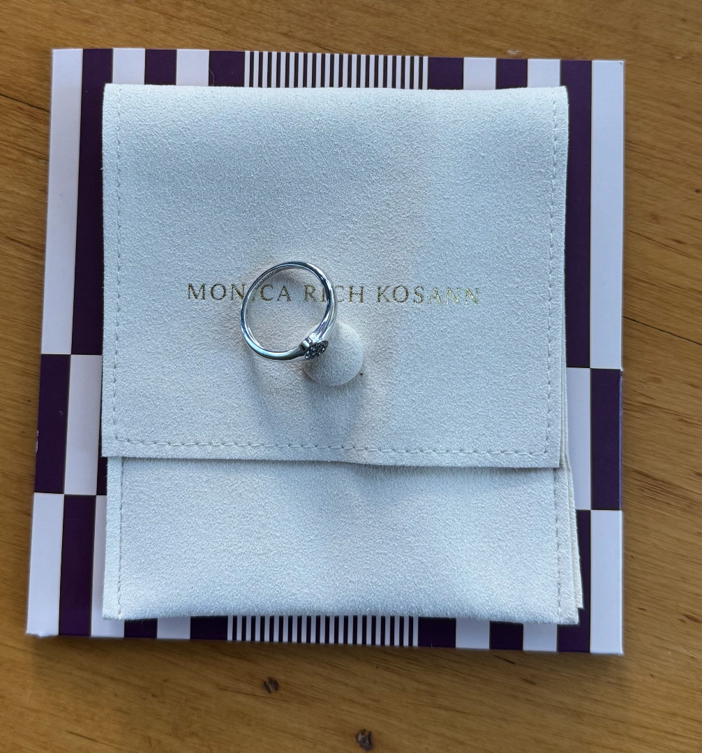 NEW Monica Rich Kosann “Warrior” Pave White Sapphire Stackable Ring, SS, Size 7