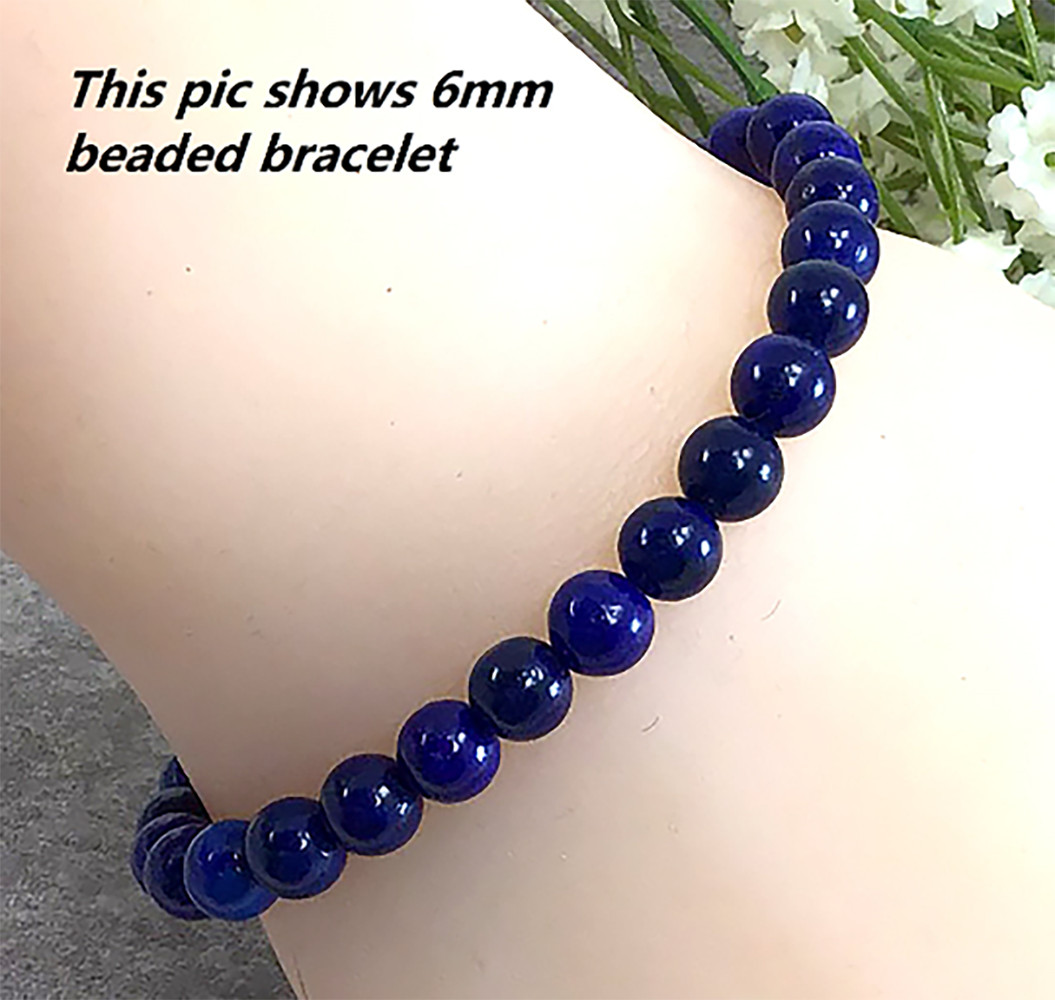 Blue Lapis Stretchy Bracelet Healing Gemstone 4mm 6mm 8mm 10mm12mm