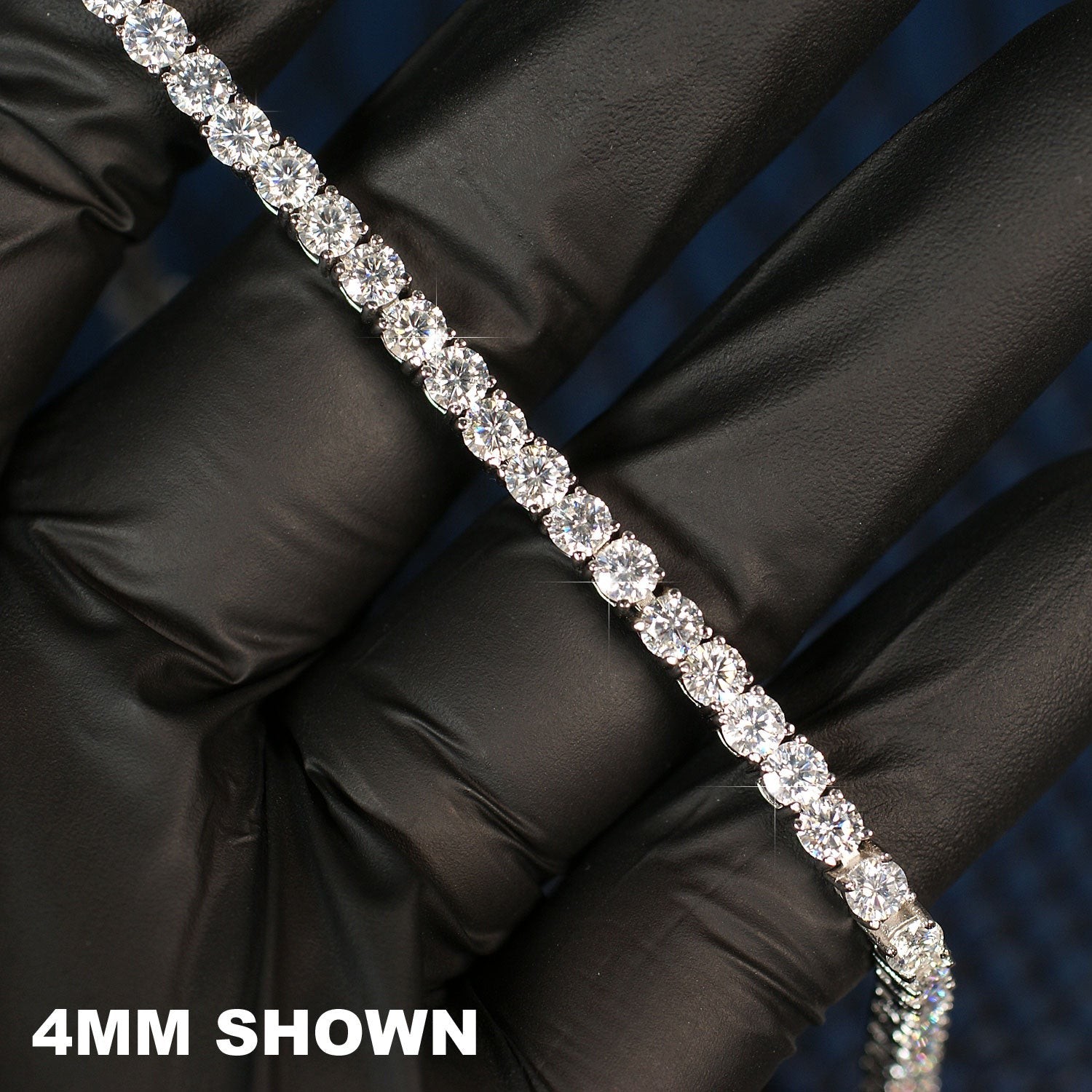 2MM-5MM All Sizes Certified VVS Moissanite Tennis Bracelet 925 Silver