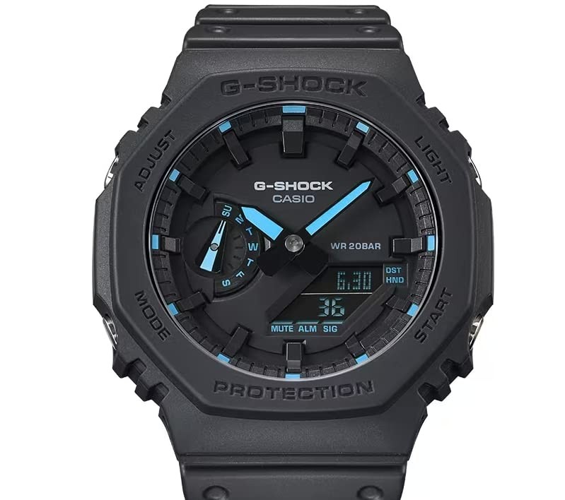 G-Shock GA2100-1A2 Neon Accent Watch Blue, Blue,Japan