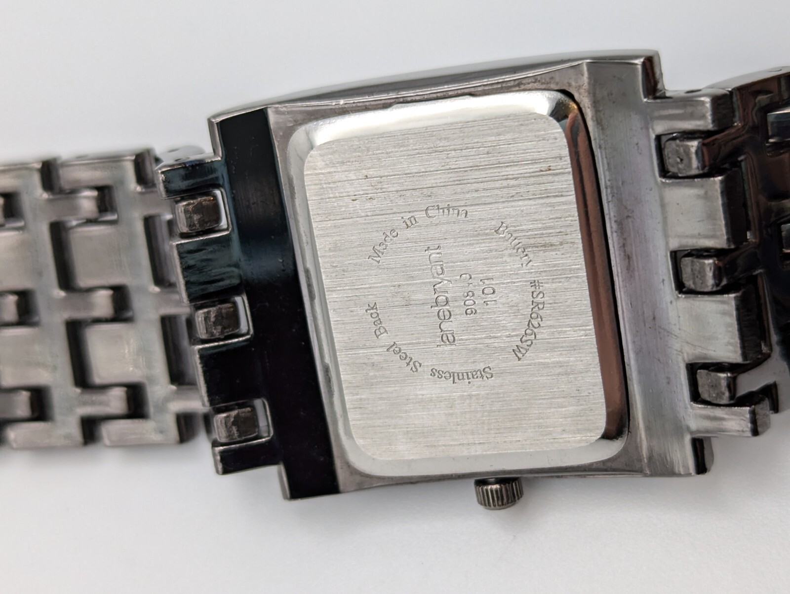 Lane Bryant Ladies Bracelet Watch Wide Band Gray Tone 7 3/4″ New Battery VGC