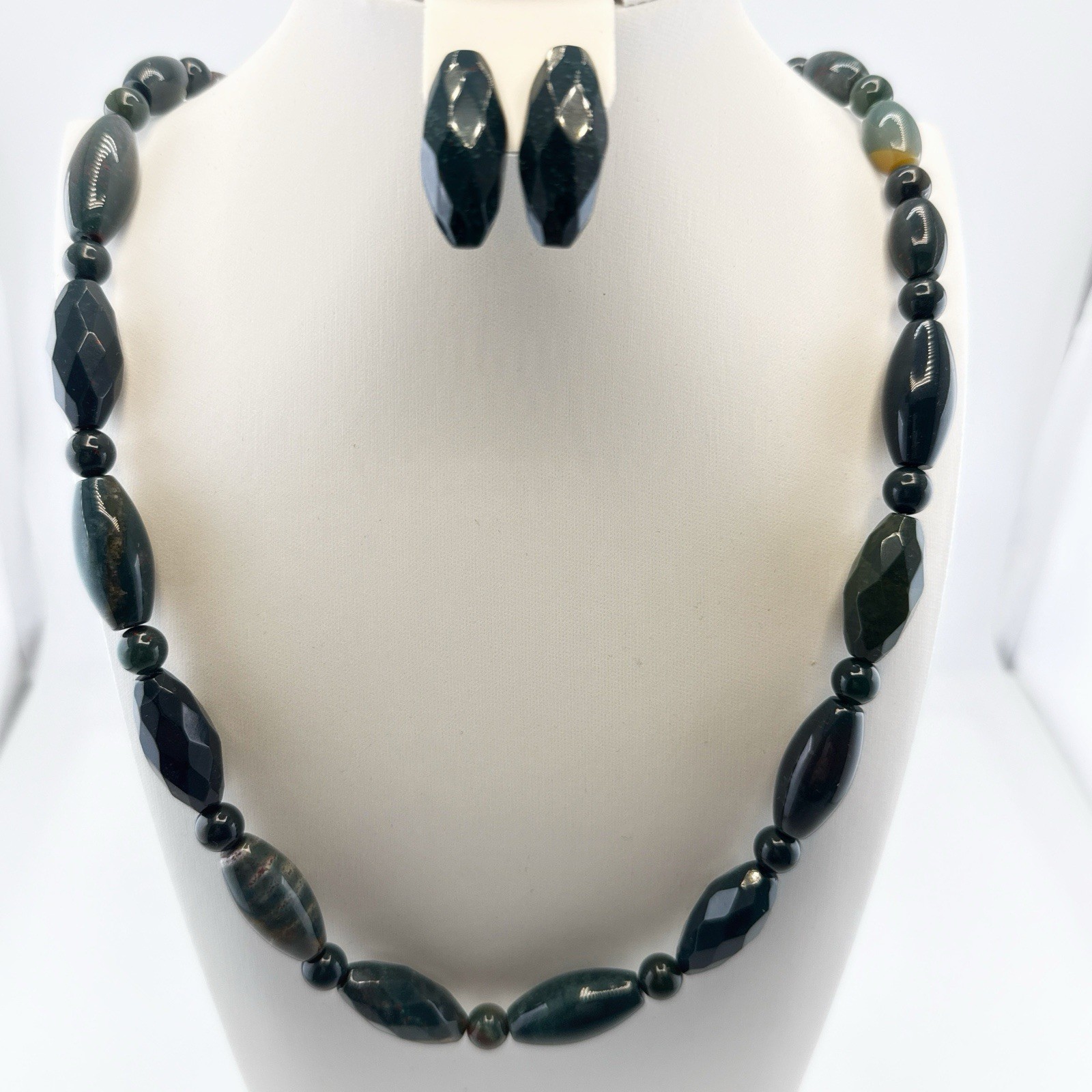 Jay King Necklace Earrings Set Lot Teal Green Blue Beaded Sterling Silver DTR