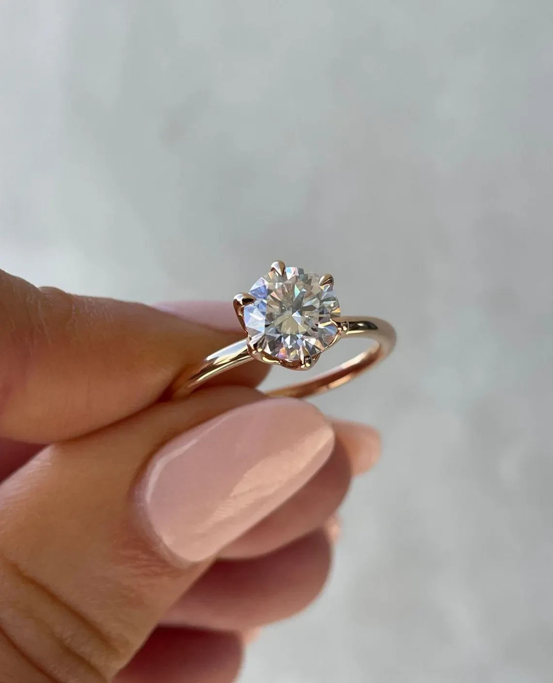 2.0Ctw Round Lab Grown/CVD IGI Certified Diamond Engagement Ring 14k Yellow Gold