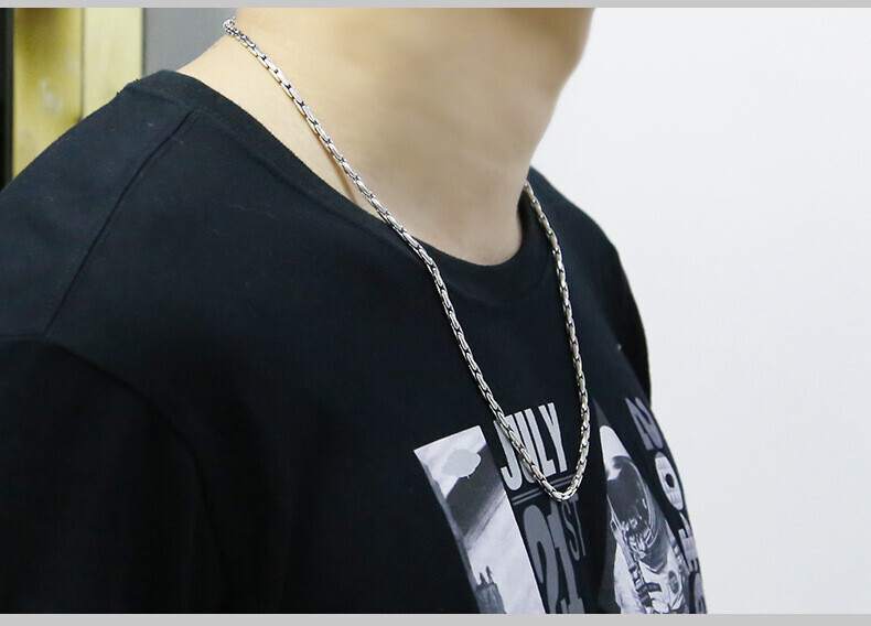 Real 925 Sterling Silver Necklace Men Women 3mm Long Box Snake Link Chain