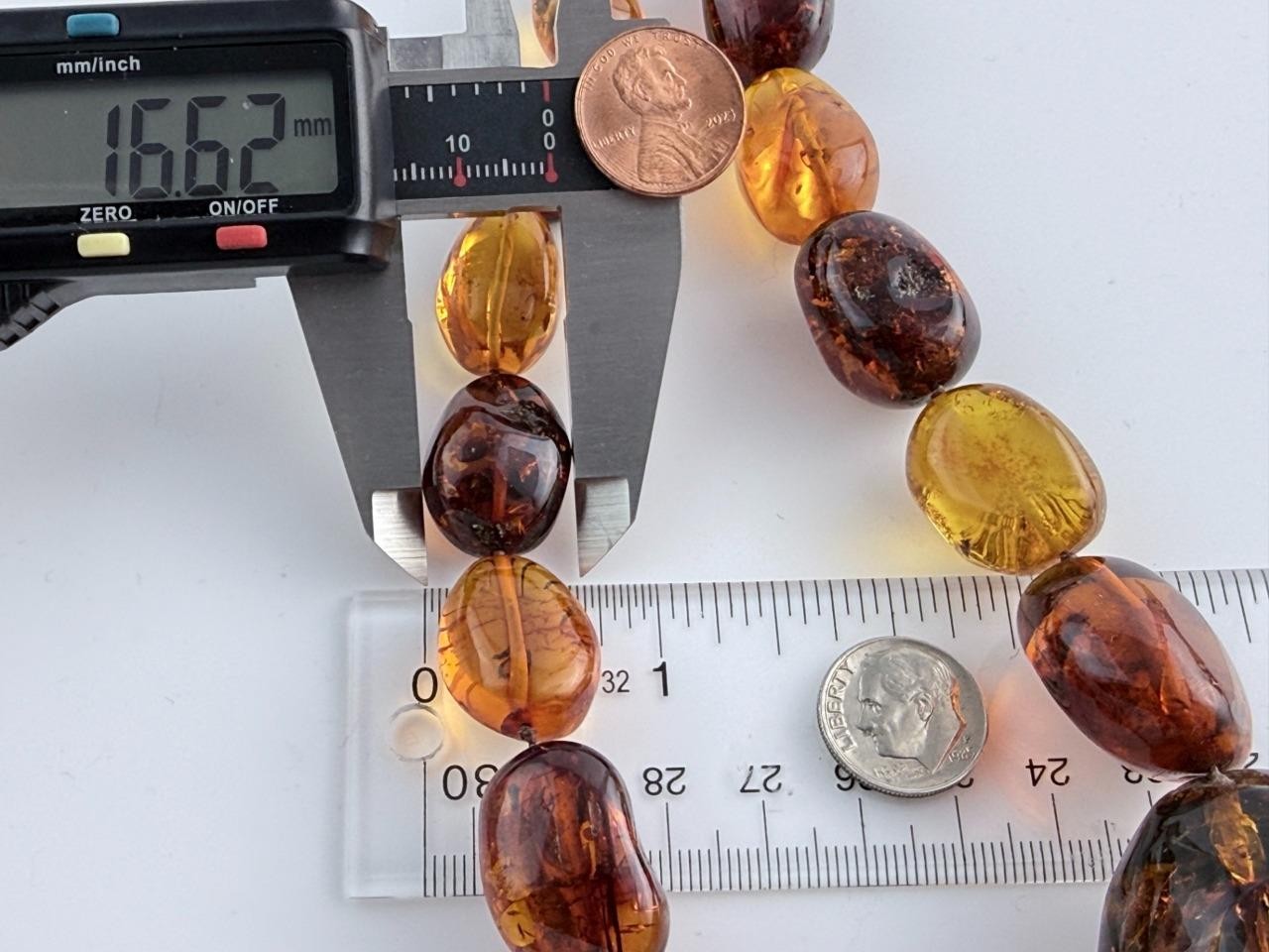 Vintage Freeform Shape Multi Mixed Amber Beaded Necklace 30 Inches Length 114g