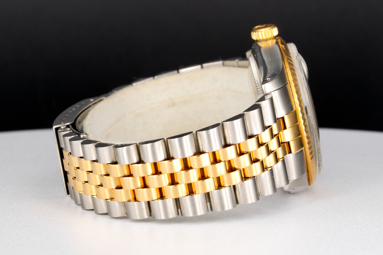 Rolex 2Tone Yellow Gold/Stainless Steel Datejust Watch Cream Arabic Dial 16013