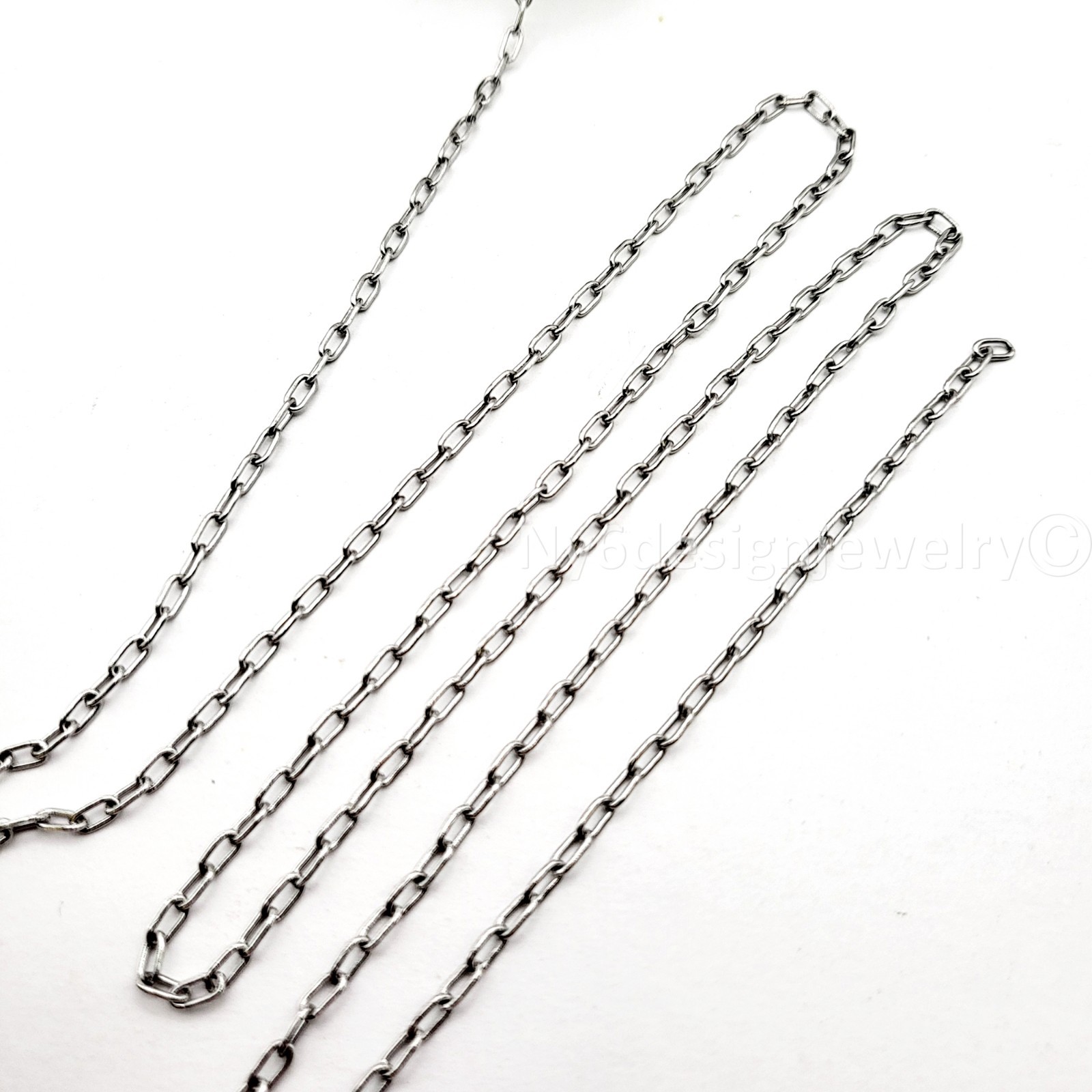 Stainless Steel 4x2mm Link Round Paperclip Chain Necklace Bracelet Sold by FT