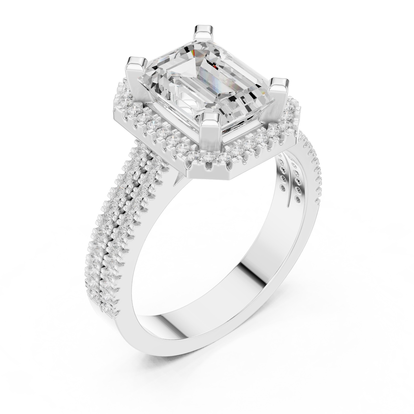 Emerald Cut 2.9 Ct Lab Grown Diamond Ring Classic Women Jewellery 14k Gold Over