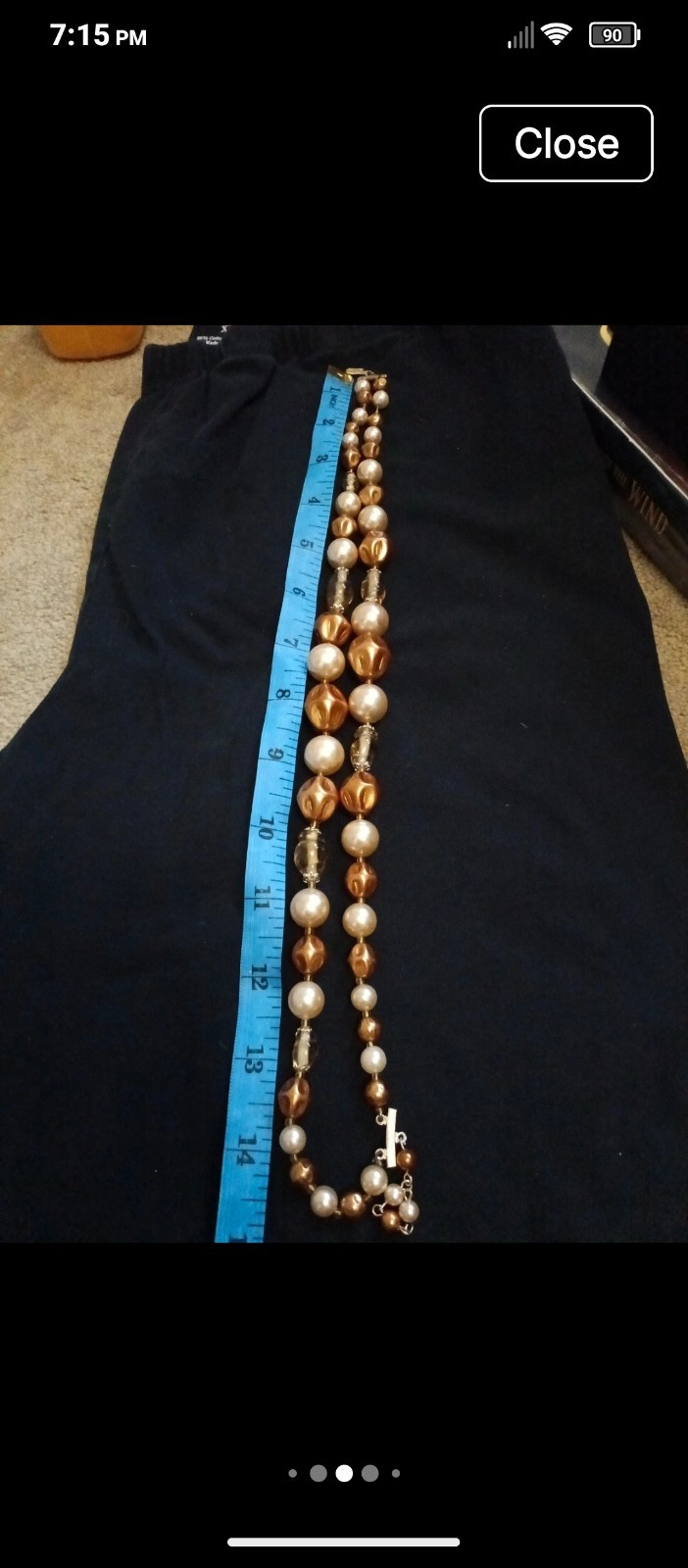 Vintage Double Layer Vintage Cream & Champagne Color Necklace