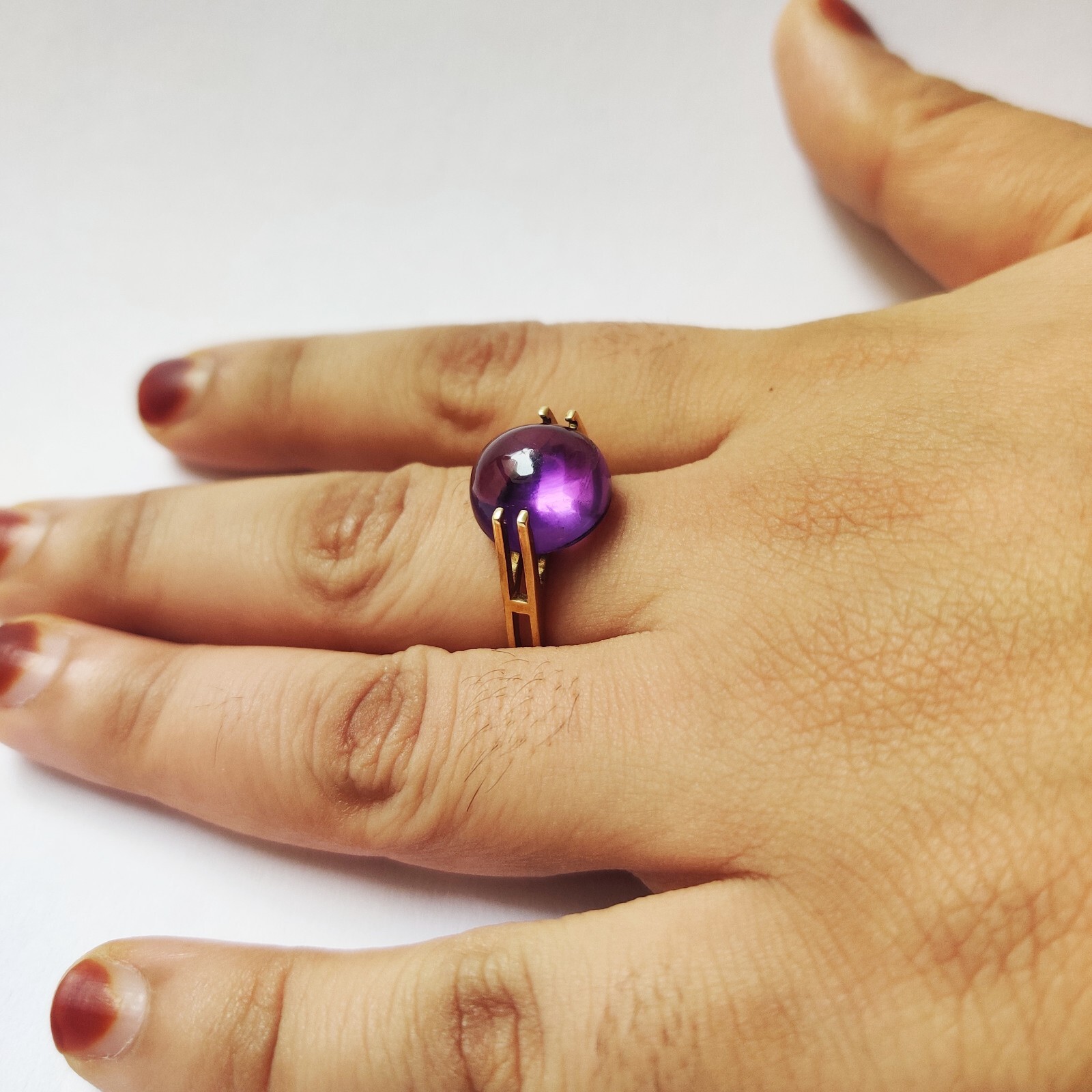 925 Starling Silver Created Amethyst Ring Size 7 Handmade Art And Deco Victorian