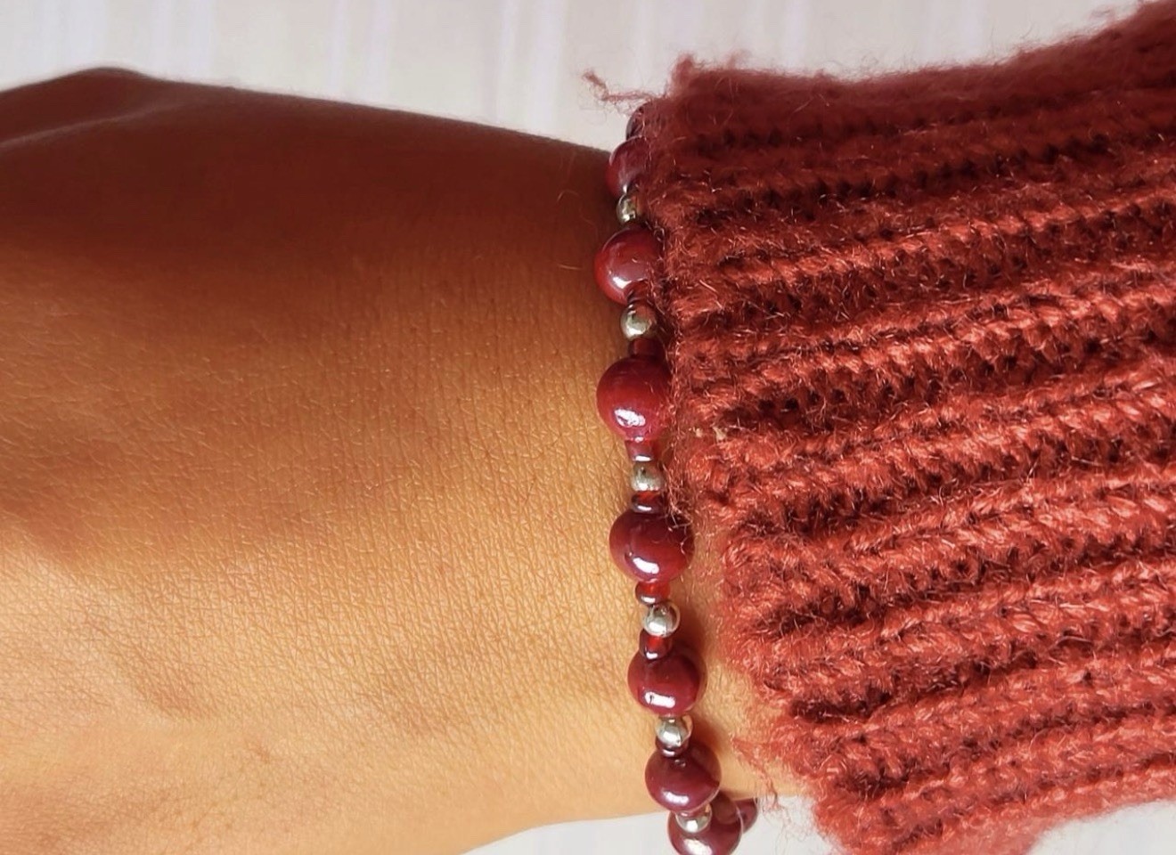 Authentic vintage Zanana burgundy bracelets silver plated