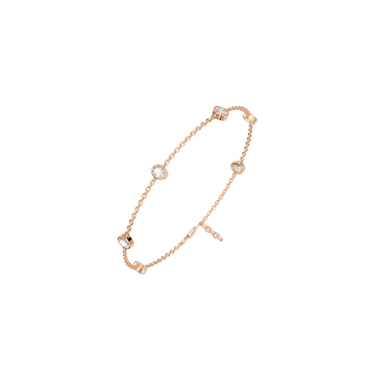 Eterna Glow Oval Lab Grown Diamond Dainty Charm Cluster Bracelet