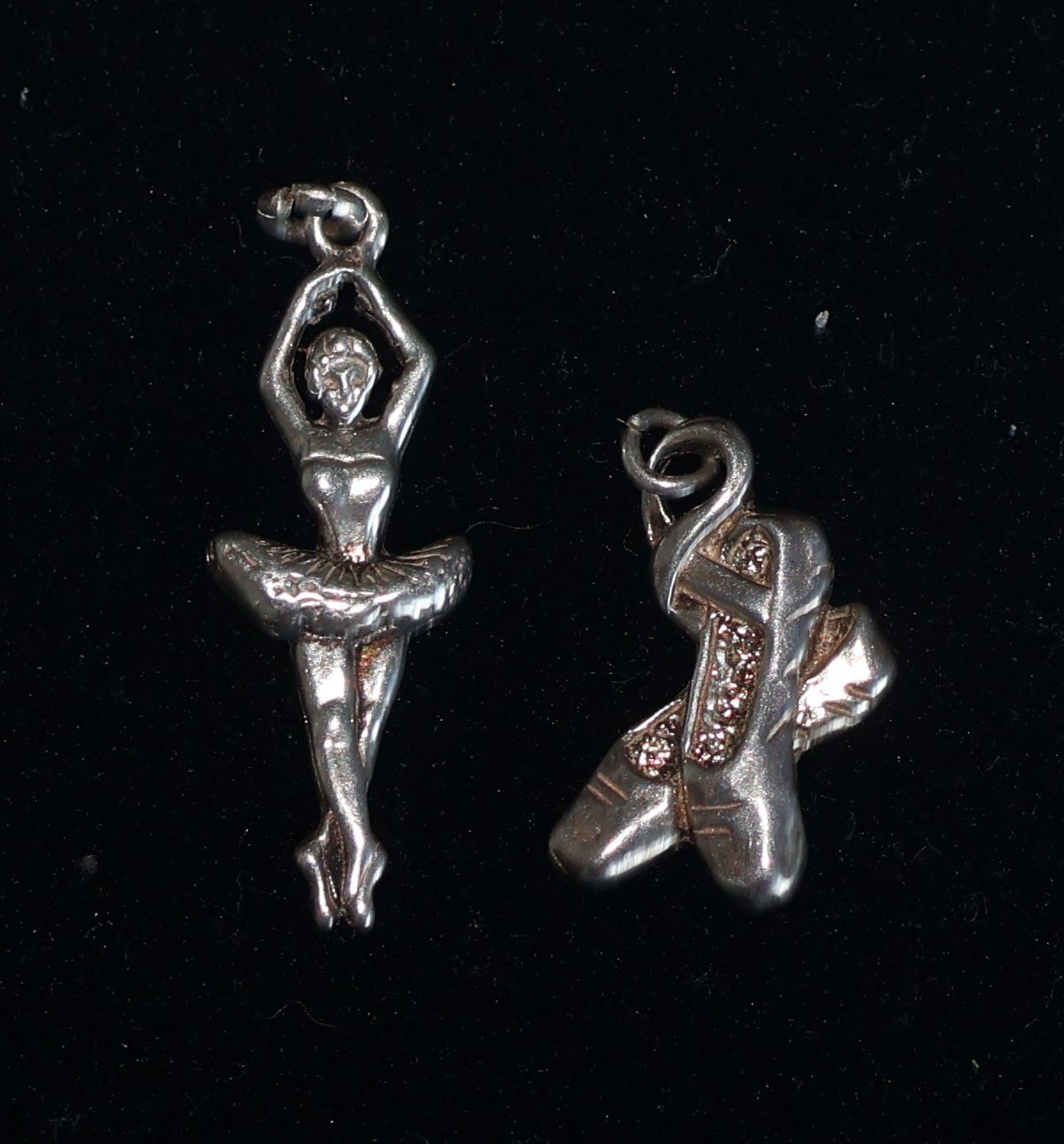 Vintage Rembrandt Sterling Silver Ballerina & Ballet Slippers Charms Set 5.77g