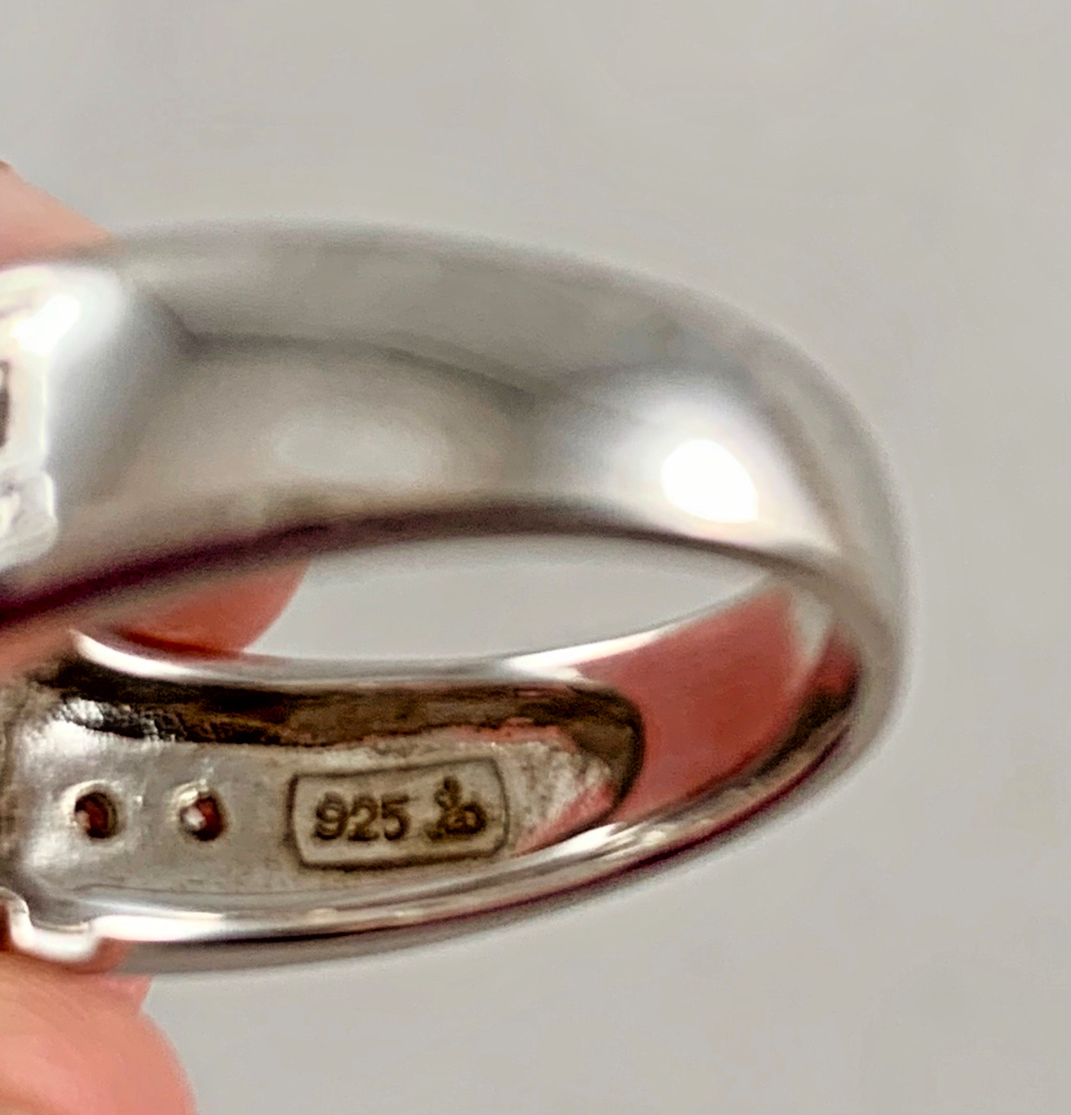 Victoria Wieck Solid Sterling CZ Buckle Ring Sz. 6.75”