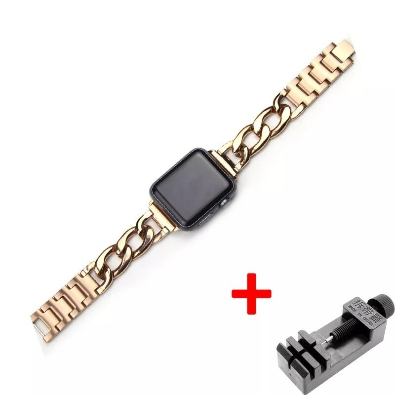 Metal Stainless Steel Chain Strap for Apple Watch Series 6 iWatch band 38MM 40MM
