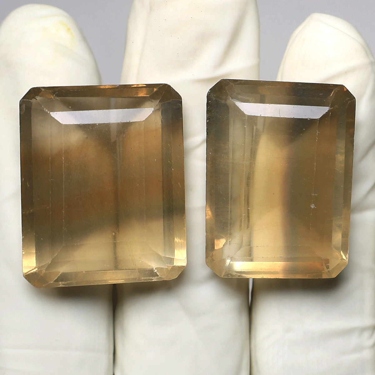2 PC Natural Faceted Fluorite – 28.5mm-29mm Emerald Cut – High Quality Gemstones