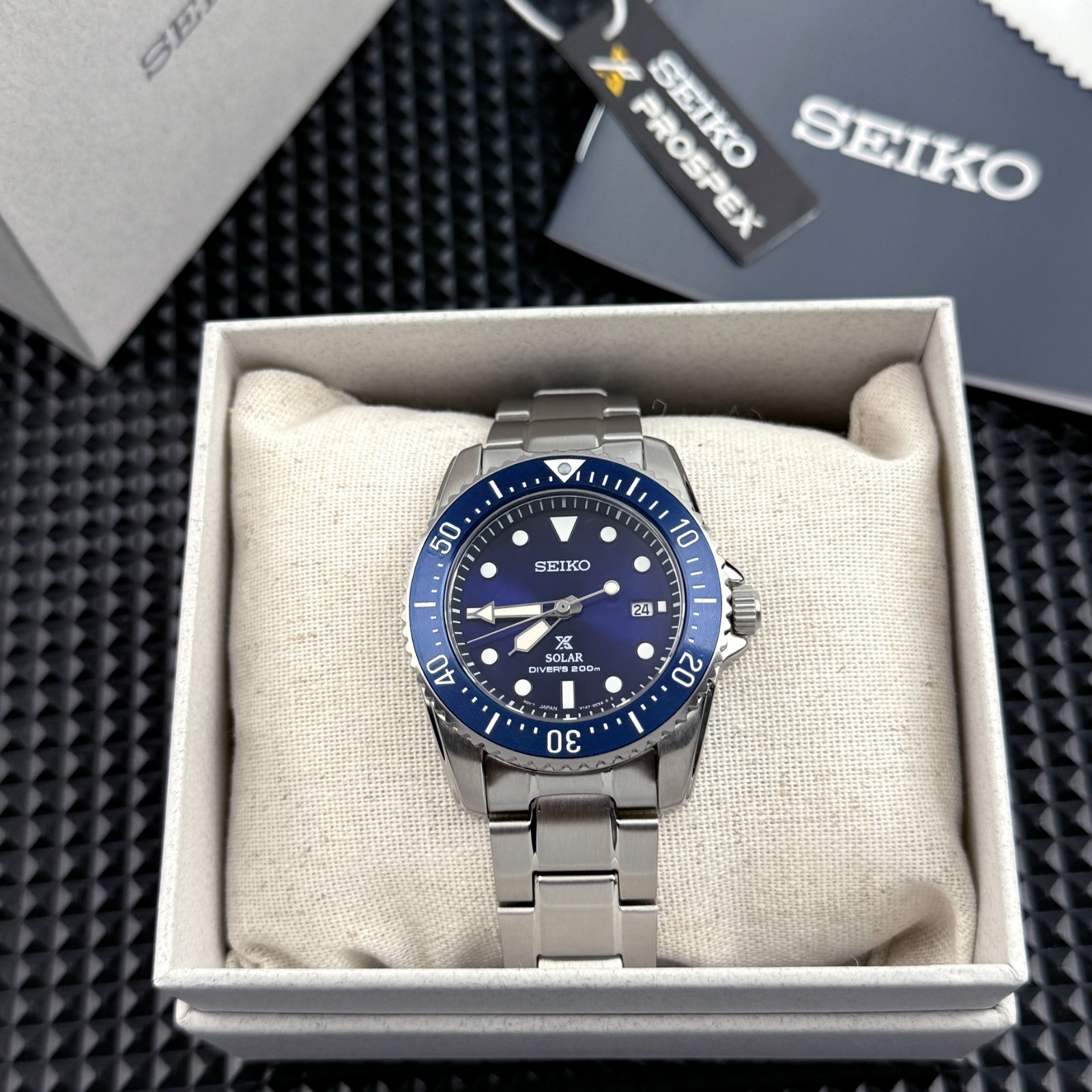 Seiko Prospex Sea Solar Dive Automatic SNE585 Blue Dial Men’s Watch 38.5mm