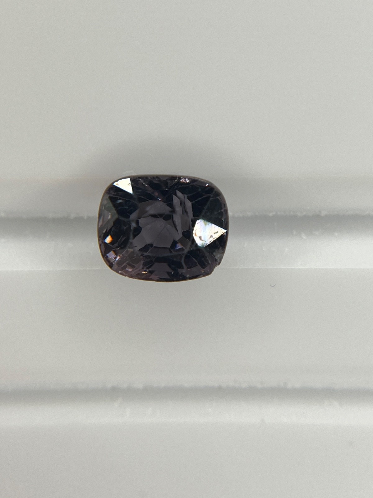 1.70 ct Natural Spinel Cushion Cut 7.24 × 5.96 mm Deep Blue-Gray Loose Gem SP124