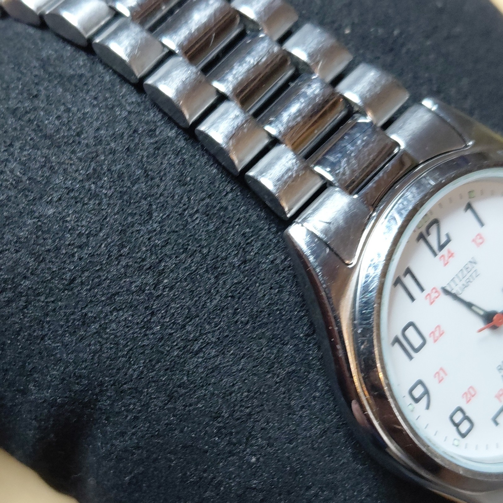 Citizen Quartz Analog Men’s Watch, Railroad, Day/Date, White Dial, SS Bracelet