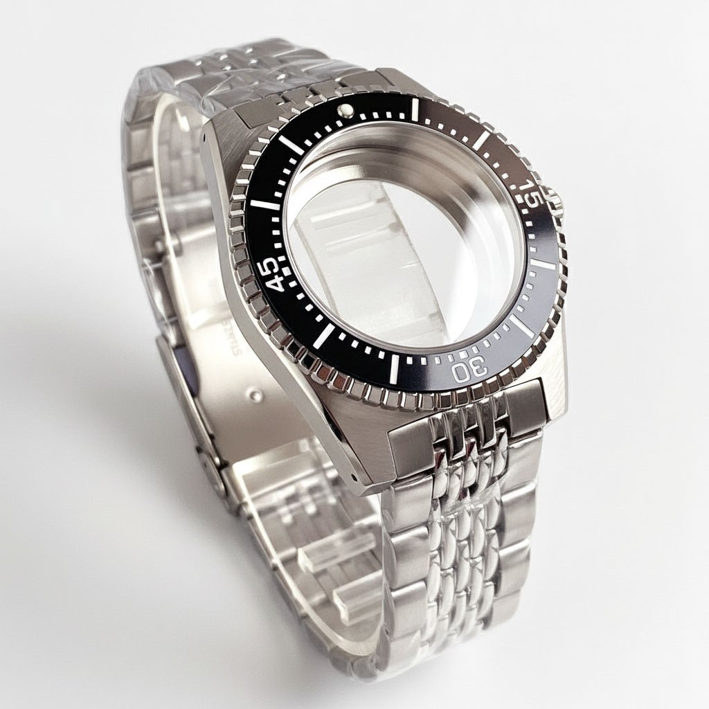 20ATM Steel 40mm Sapphire Watch Case Aluminium Bezel Fit NH35 ETA2824 Movement