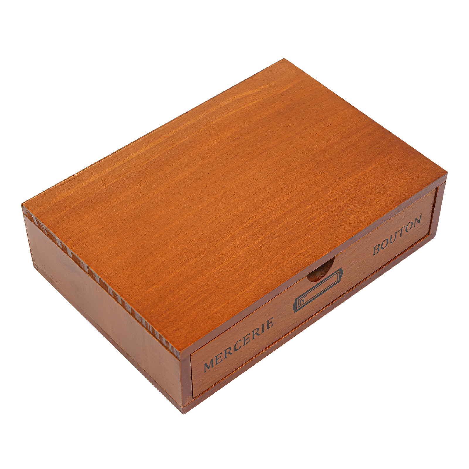 Single-Drawer Storage Box Table-Top Holder Case Wooden Desktop Jewelry Organizer