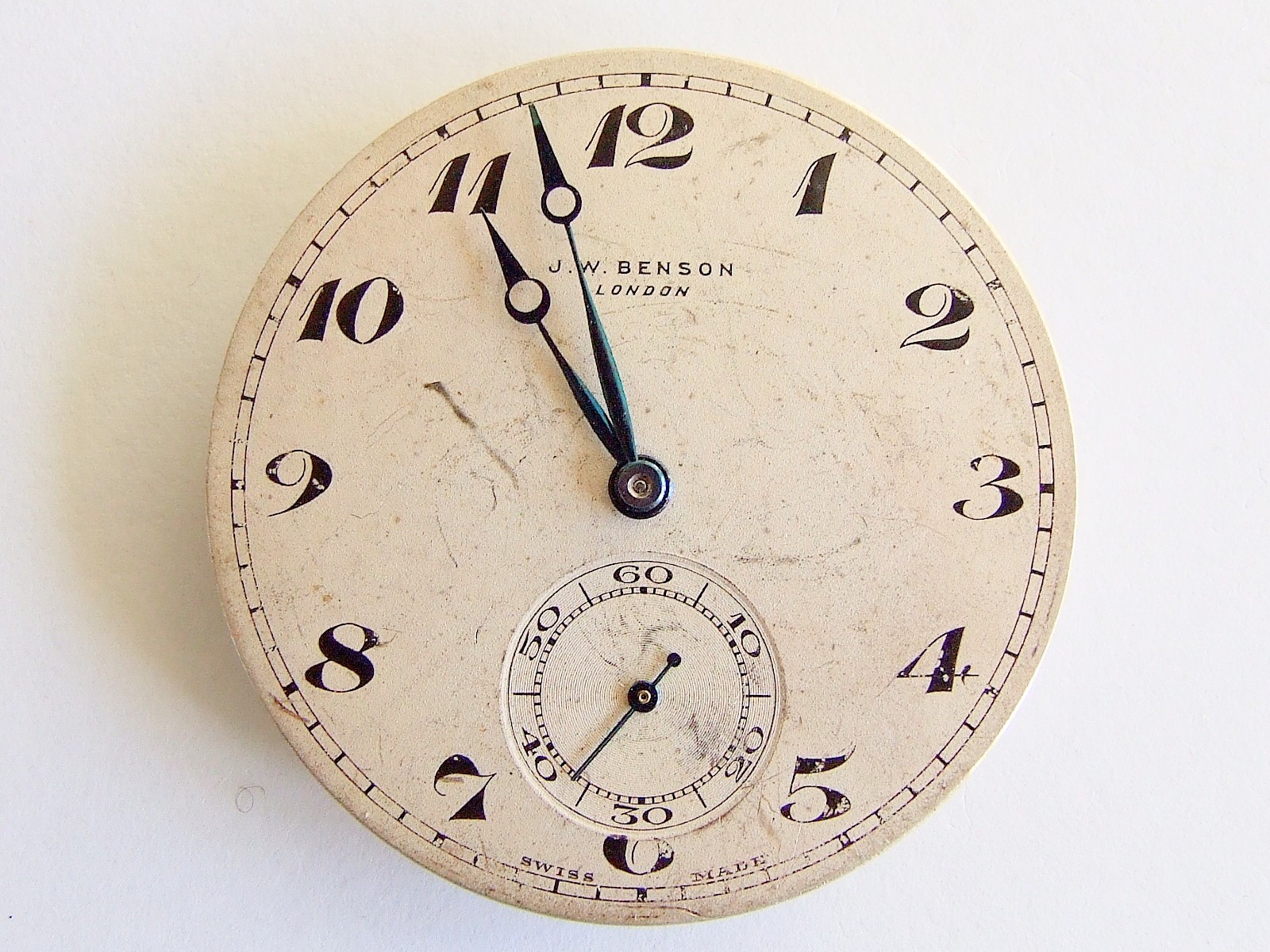 Cyma cal.777 J.W. Benson 17”’ pocket watch movement, dial & hands, working